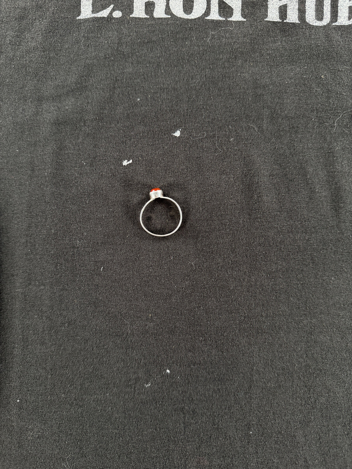 Small paint splatters on front of Vintage 80's L. Ron Hubbard Novel Tee SZ S