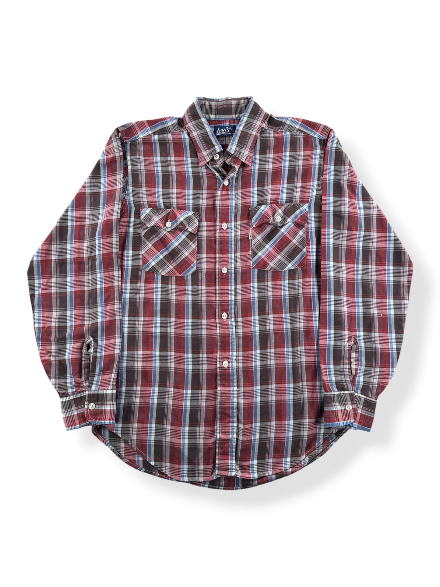 Front of Vintage Levi's Plaid Shirt SZ L