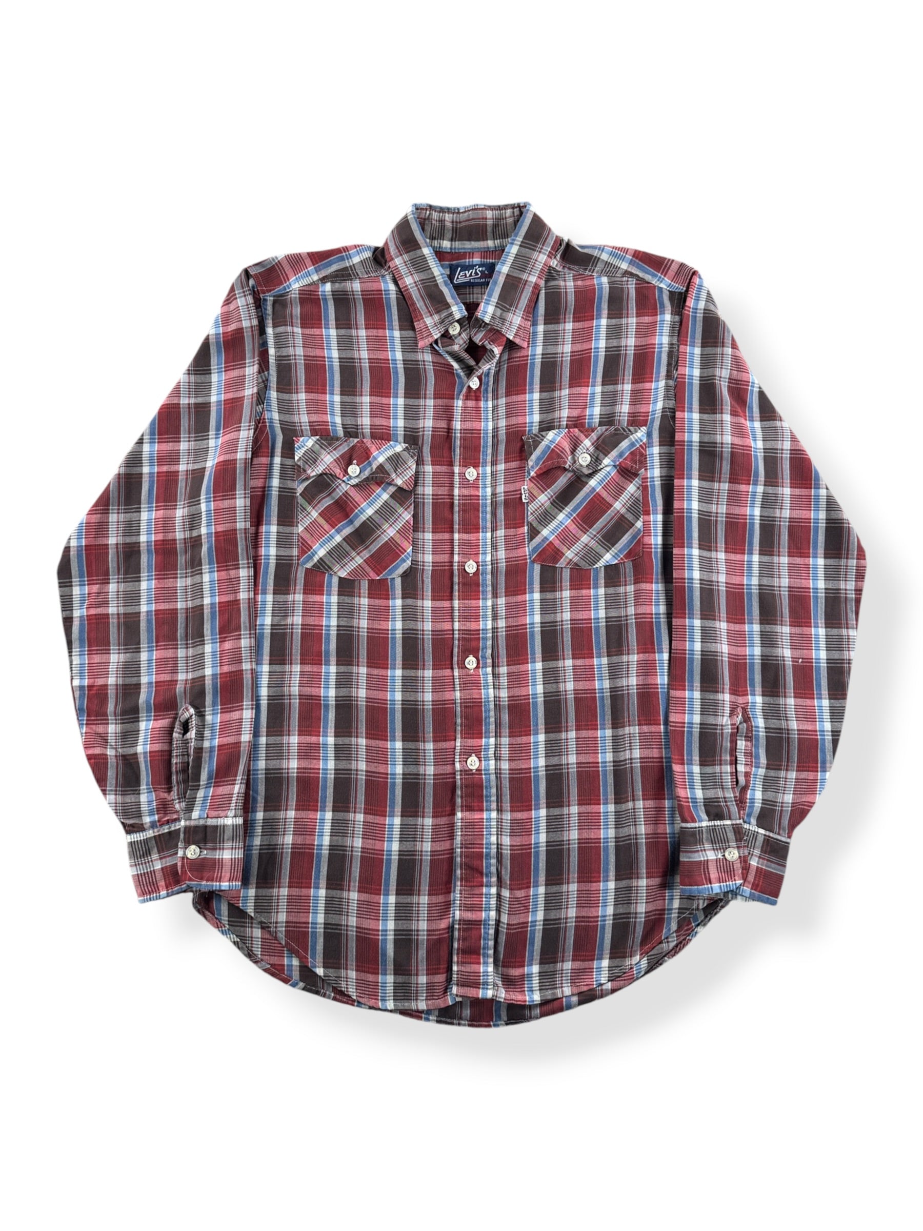 Front of Vintage Levi's Plaid Shirt SZ L