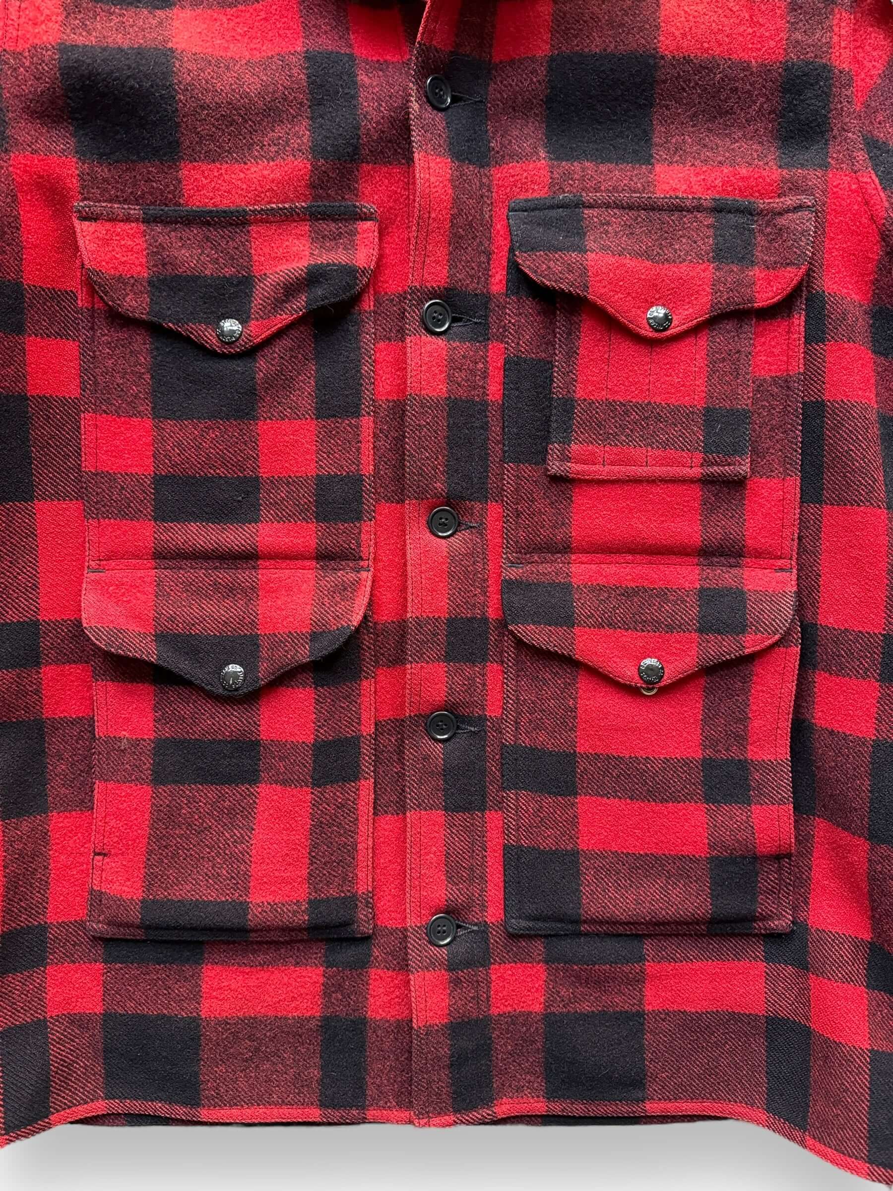 pockets on Filson 80's Red & Black Mackinaw Cruiser SZ XL