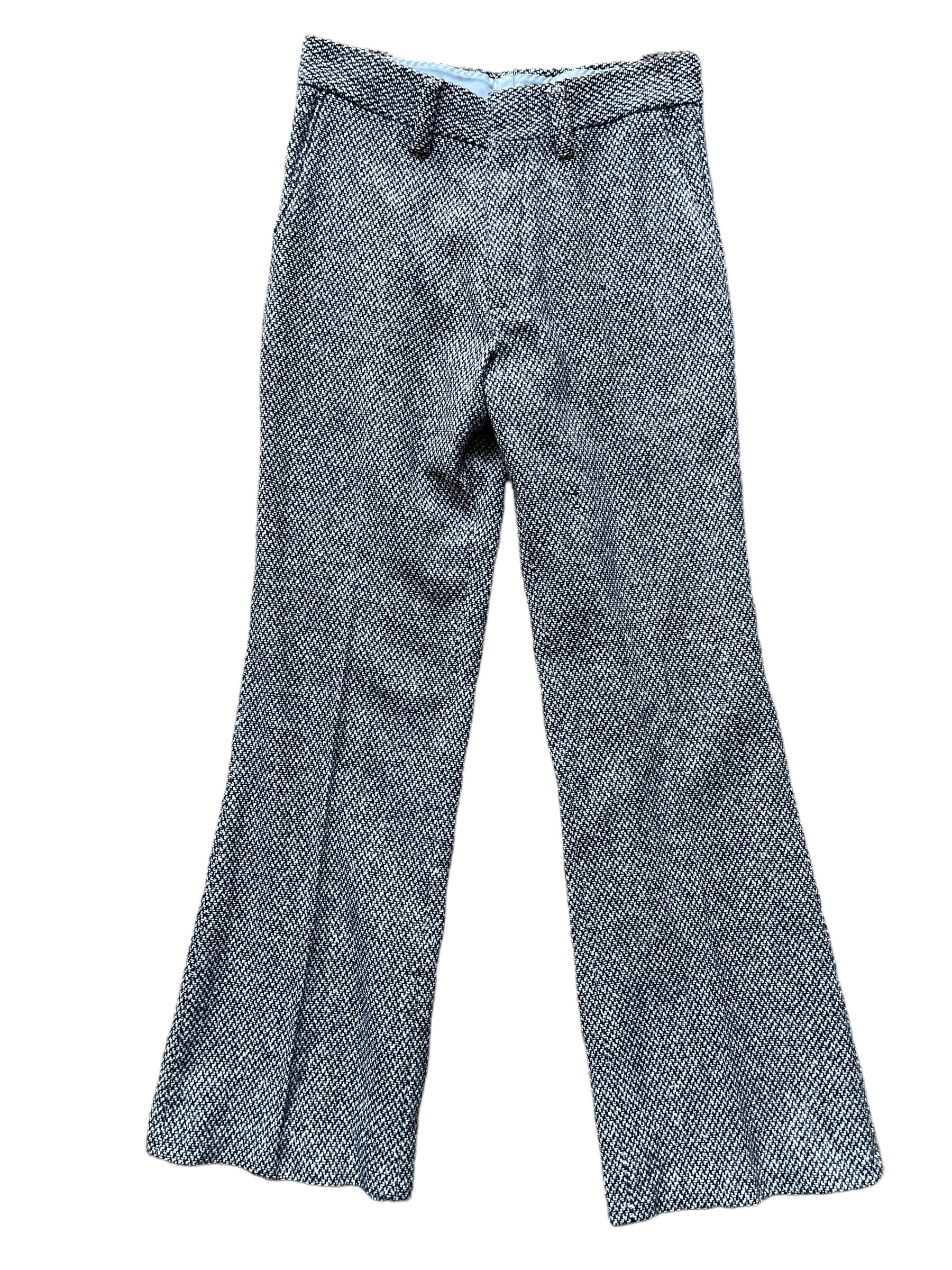 Full front view of Vintage 1970s Deadstock Wool Blend Tweed Trousers W30 | Barn Owl Vintage Seattle | Vintage Trousers