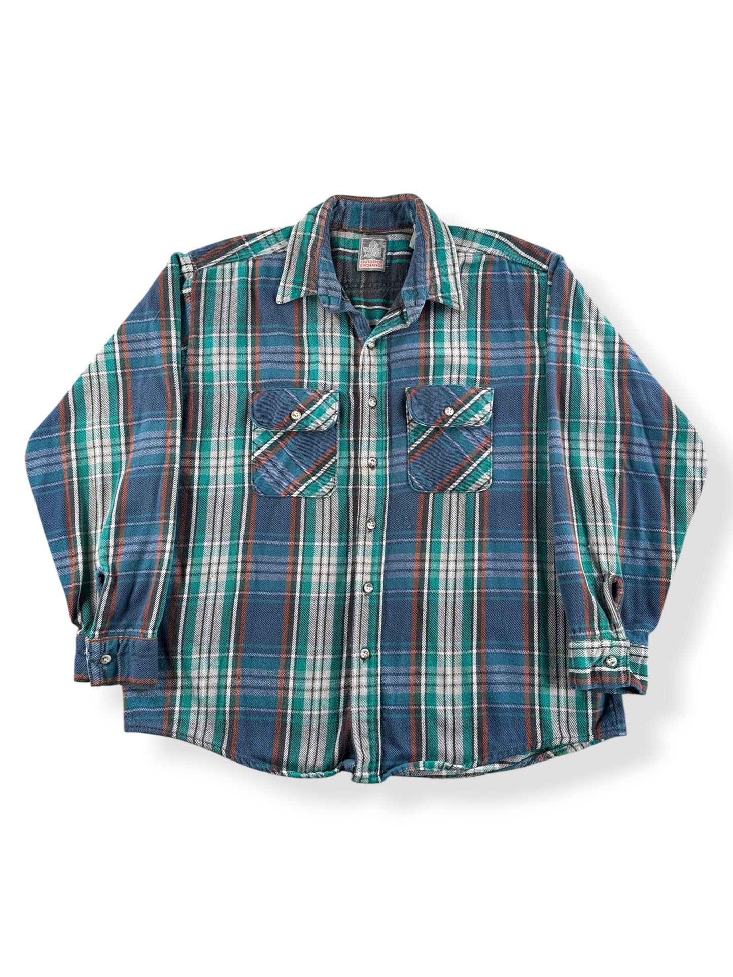 Front of Vintage Outdoor Exchange Cotton Flannel SZ XL