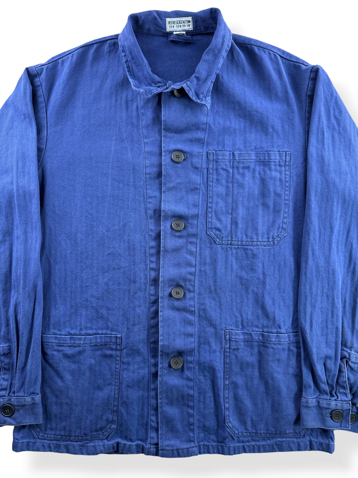 Close-up of Vintage HBT French Chore Coat SZ XL