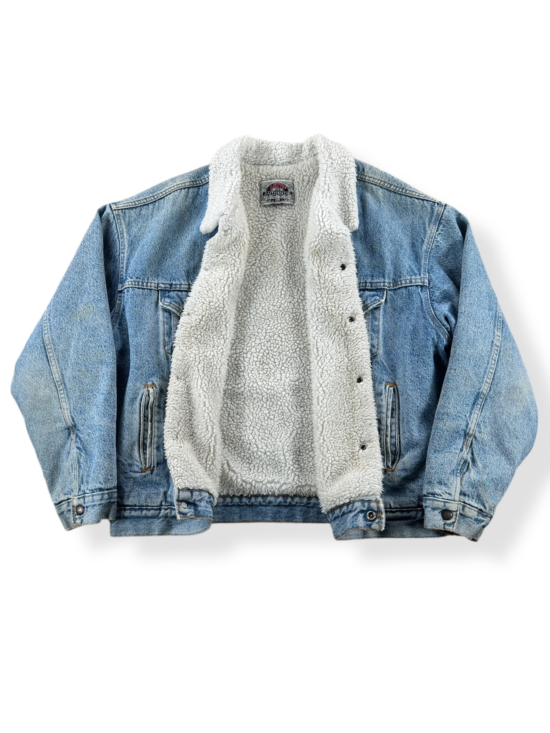 Inside of Vintage USA Made Levis Sherpa Denim Jacket SZ XL