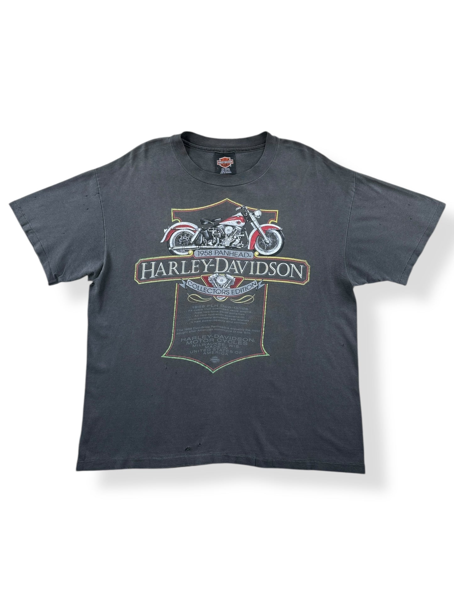 Front of Vintage Santa Cruz Harley Davidson Panhead Tee SZ L