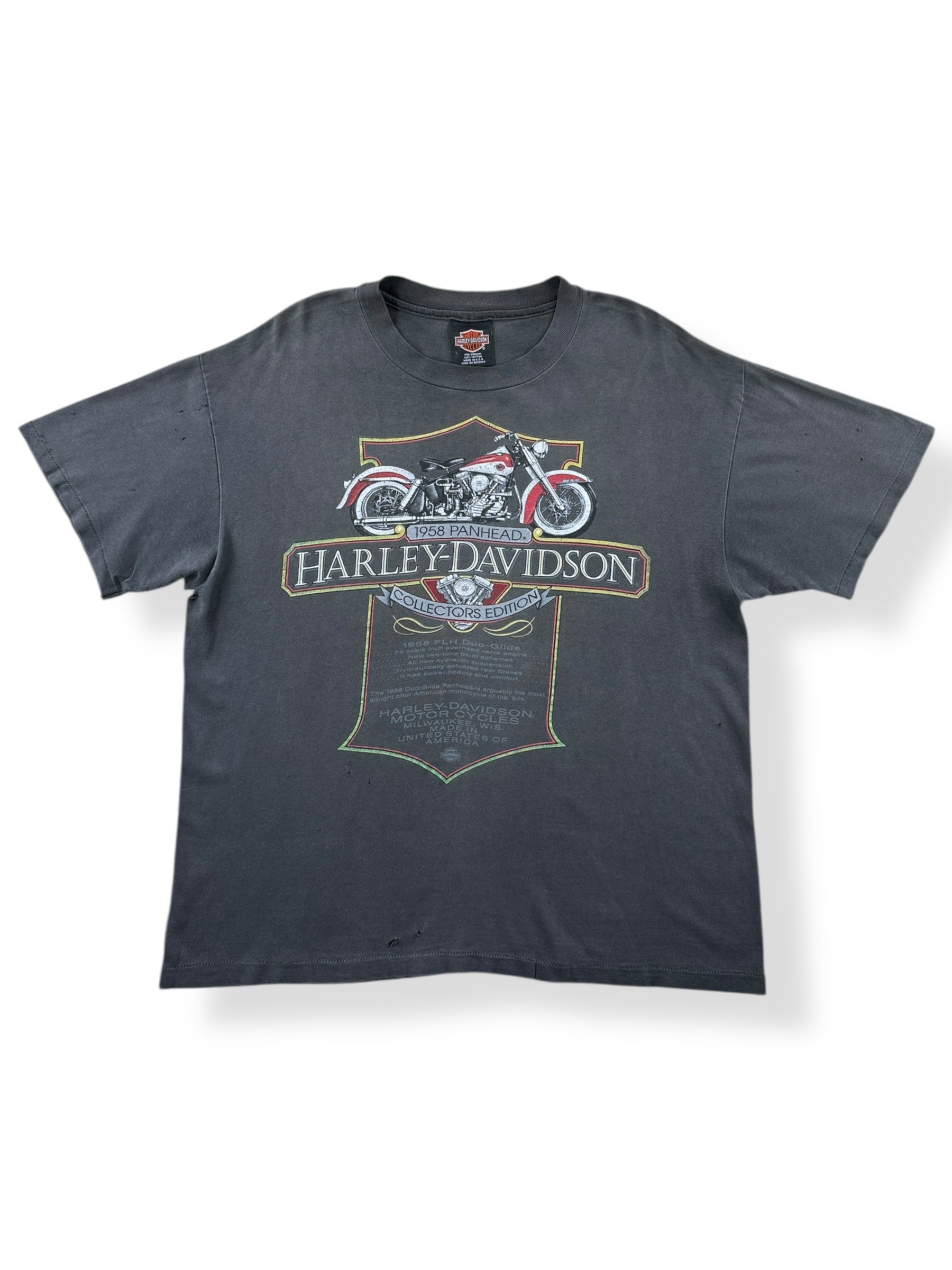 Front of Vintage Santa Cruz Harley Davidson Panhead Tee SZ L