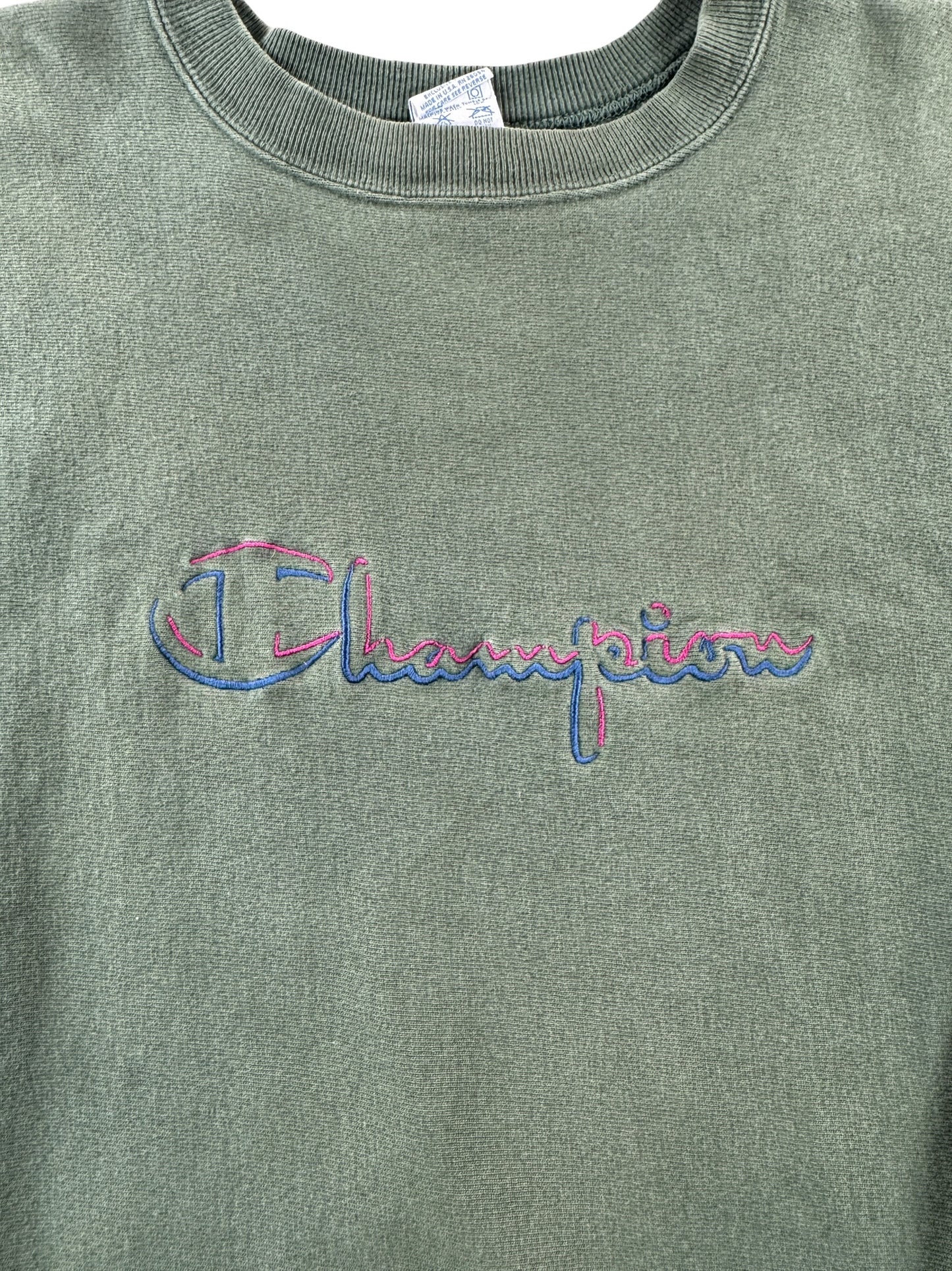 Embroidery on Vintage Champion Crewneck SZ XL (Fits L)