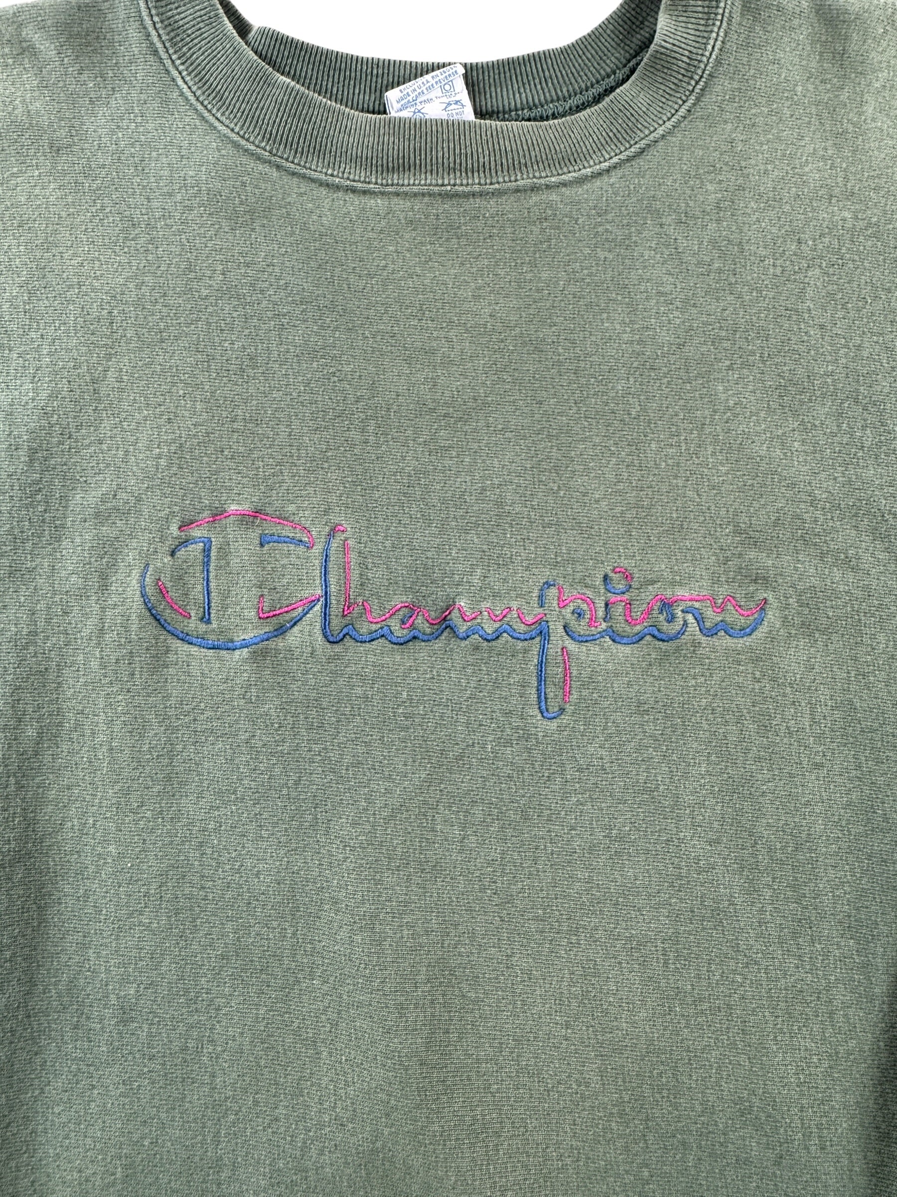Embroidery on Vintage Champion Crewneck SZ XL (Fits L)