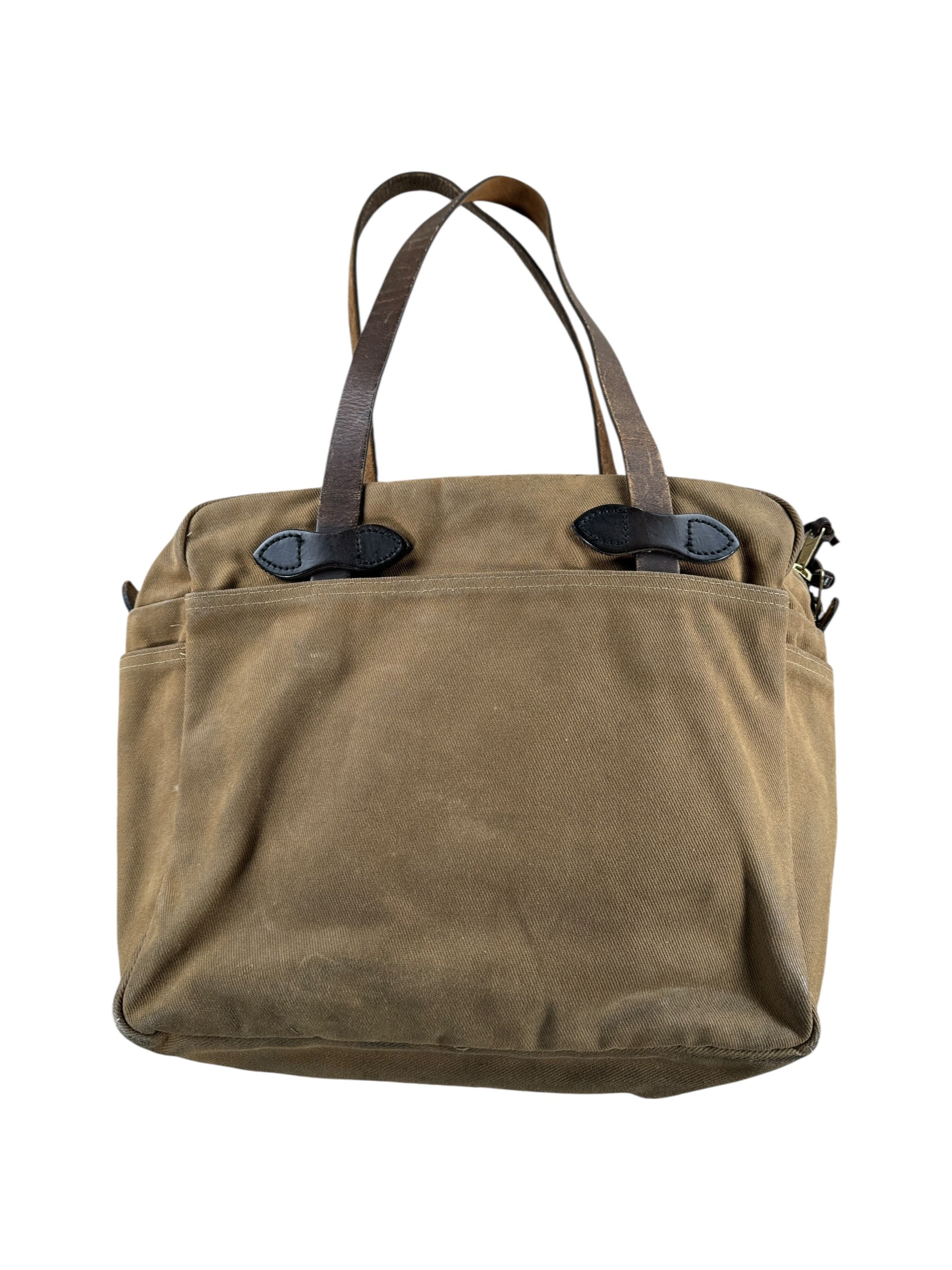 Rear View of Vintage Talon Era Filson Rugged Twill Zippered Tote
