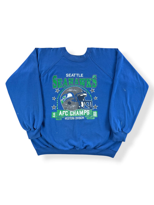 Front of Vintage Seattle Seahawks 1988 AFC Champs Crewneck SZ XL (Fits L)