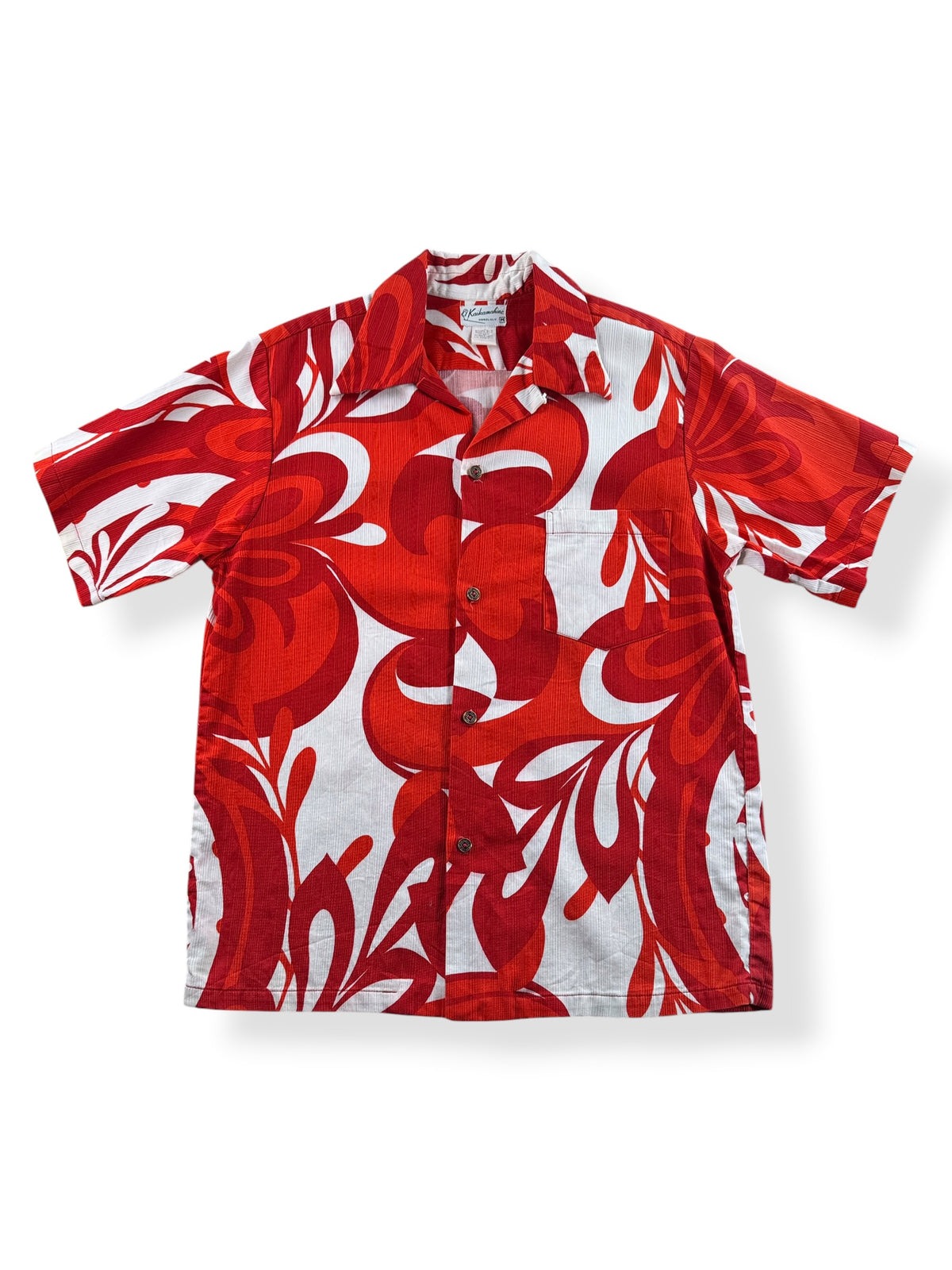 Front of Vintage 1960s Kaikamahine Aloha Shirt SZ M