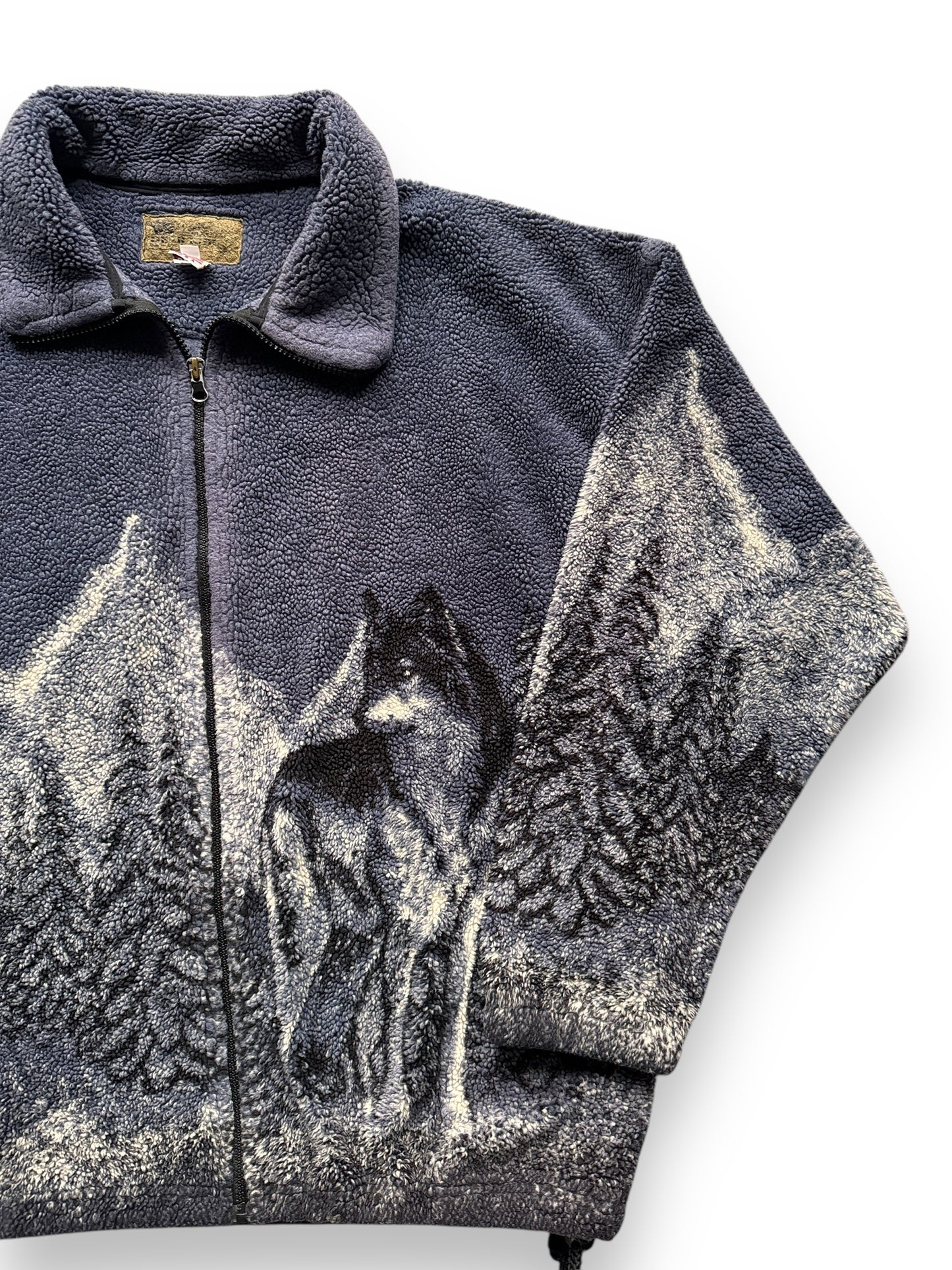 front left of Vintage Bear Ridge Outfitters Wolf Fleece SZ XL