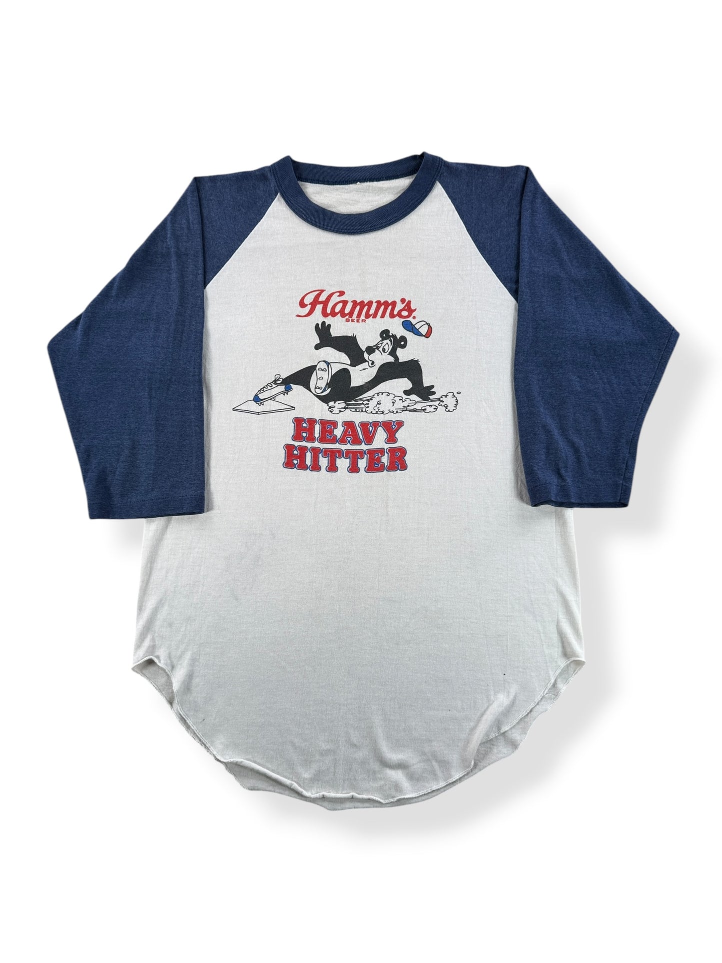 Front of Vintage Hamm's Beer Raglan Tee SZ M