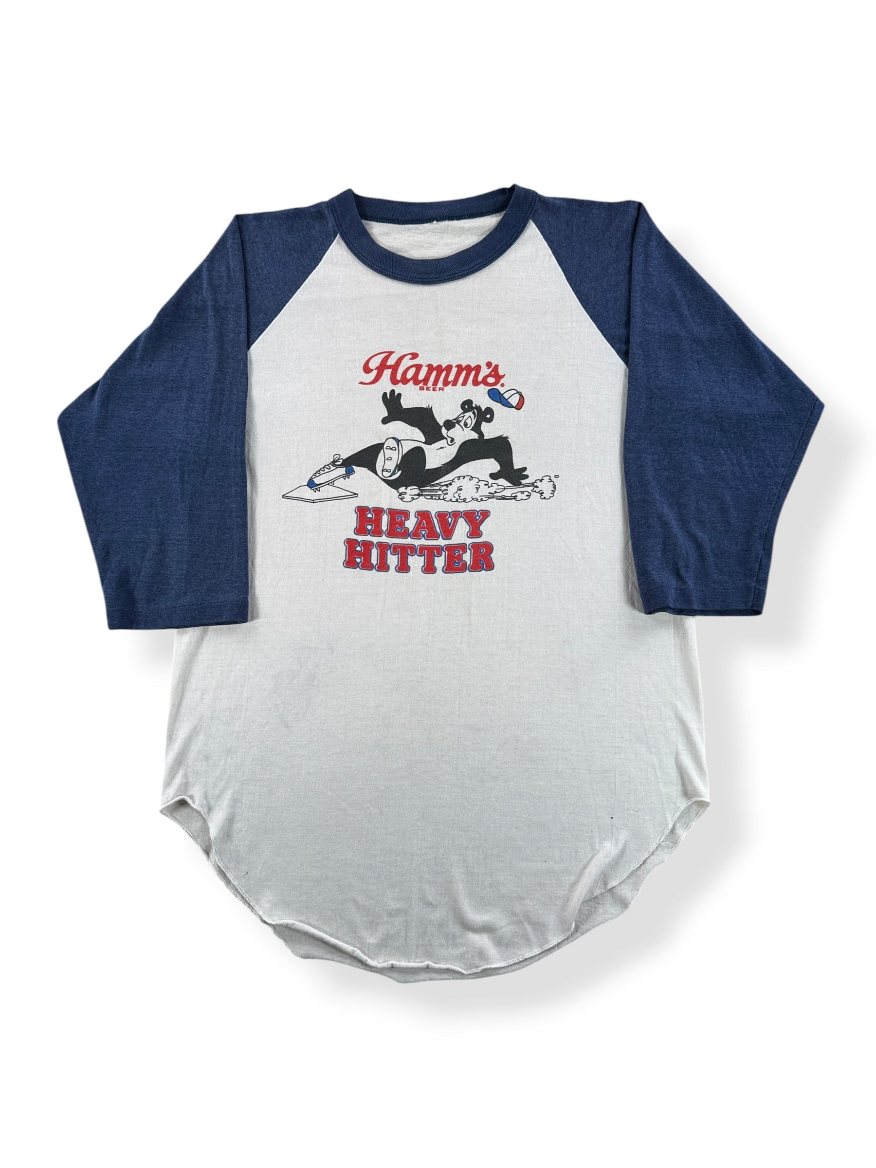 Front of Vintage Hamm's Beer Raglan Tee SZ M