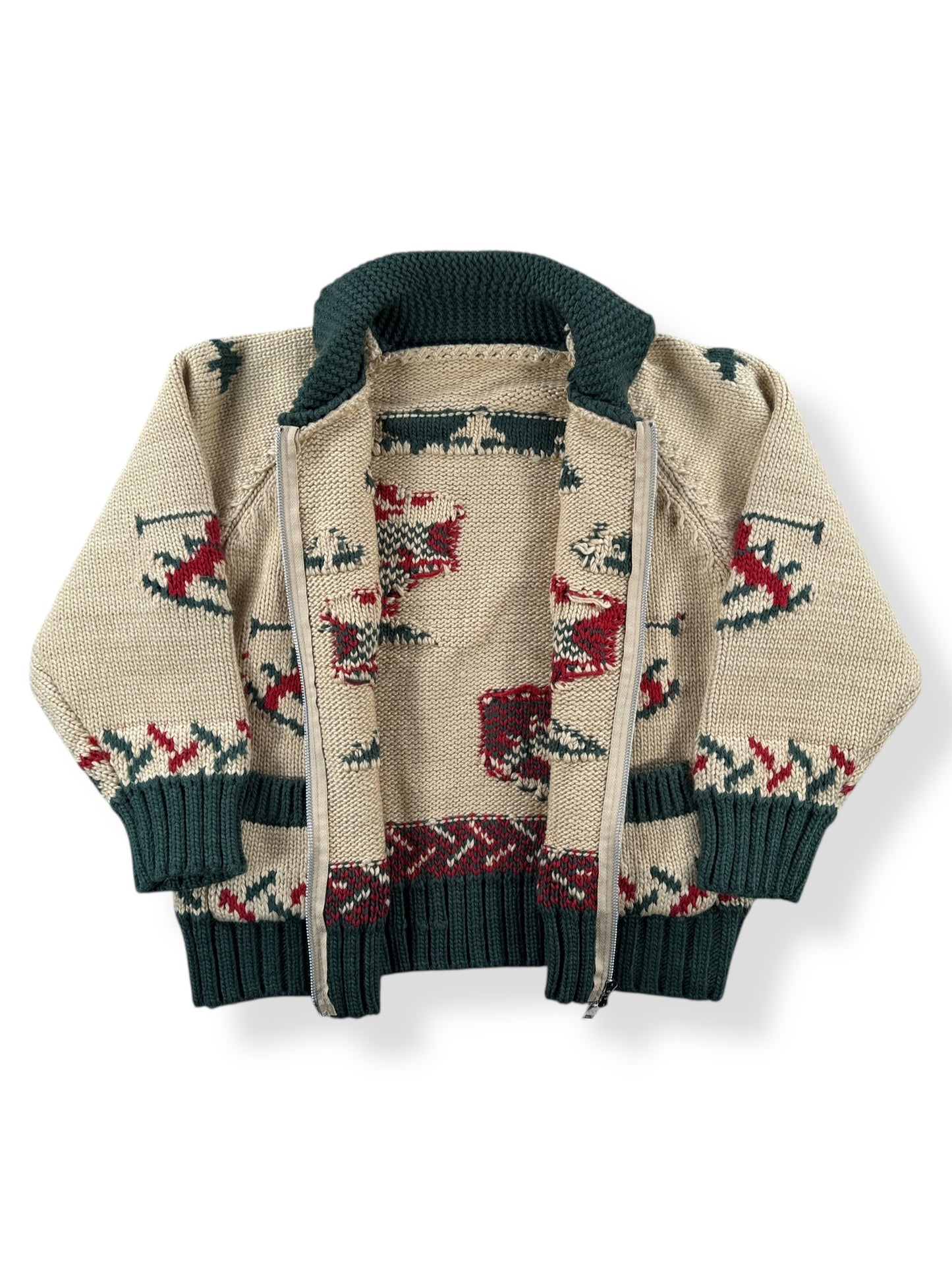 Inside of Vintage Mary Maxim Ski Pattern Cowichan Style Sweater SZ S