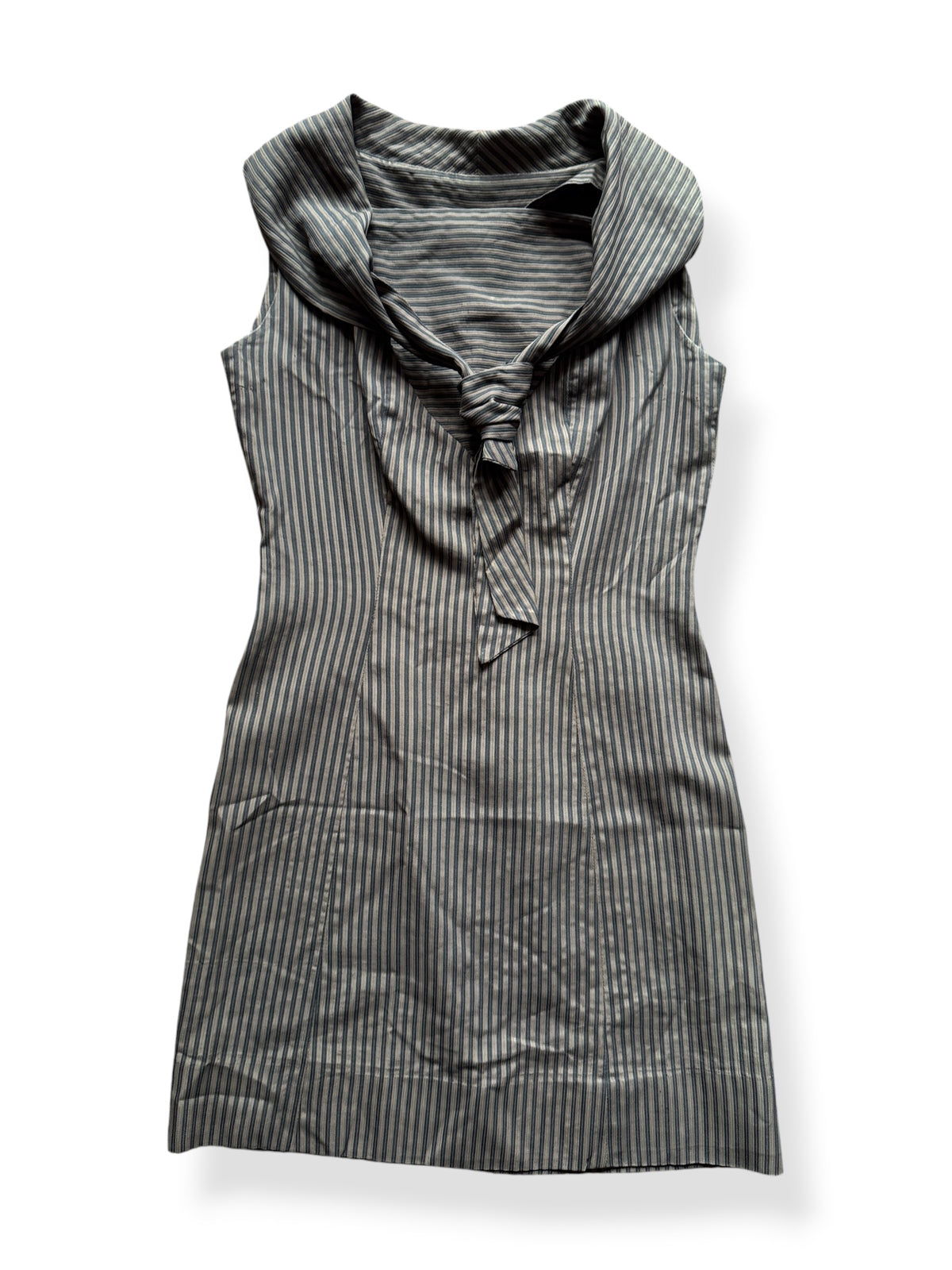 Front of Vintage 1960s Mary Mason Striped Sailor Collar Dress SZ M