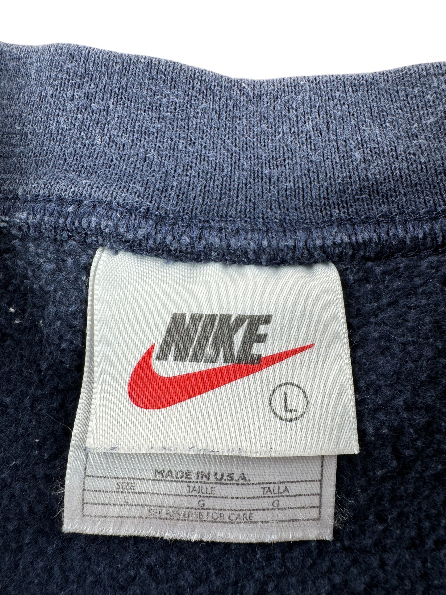Tag on Vintage Navy Nike Swish Crewneck SZ L