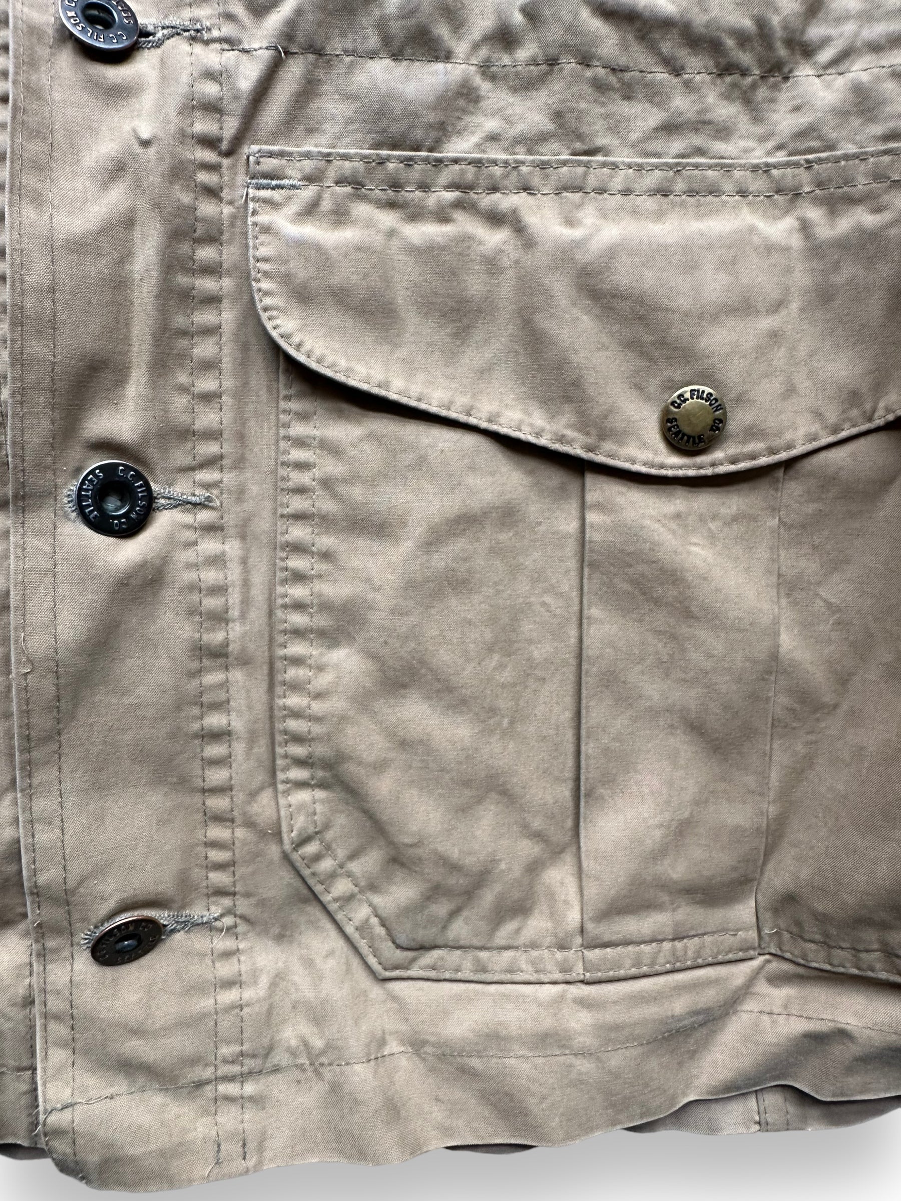 Pocket Detail on Filson Oregon Trail Jacket SZ M |  Barn Owl Vintage Goods | Vintage Filson Workwear Seattle