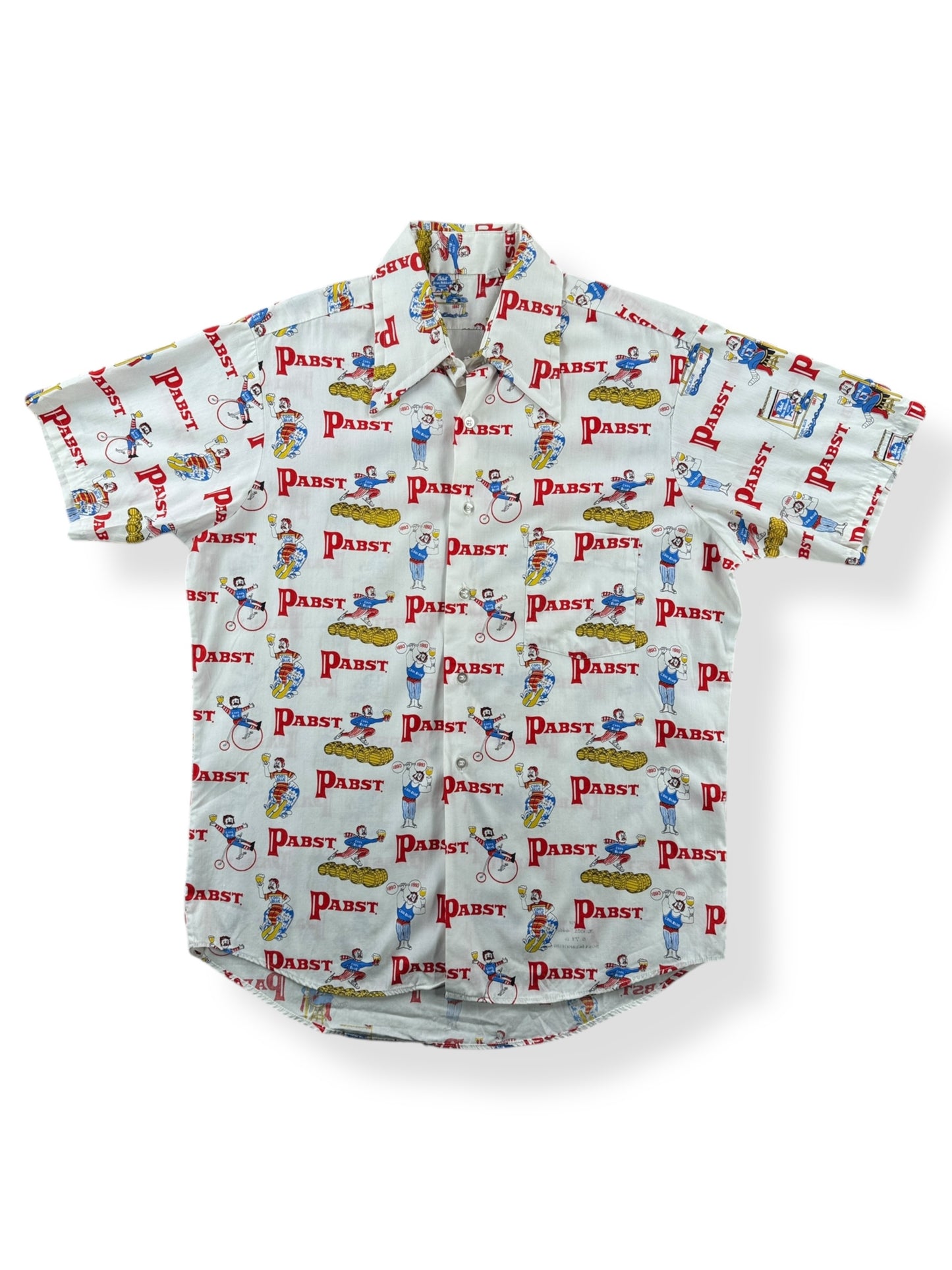 Front of Vintage PBR Button Up Short Sleeve Shirt SZ M