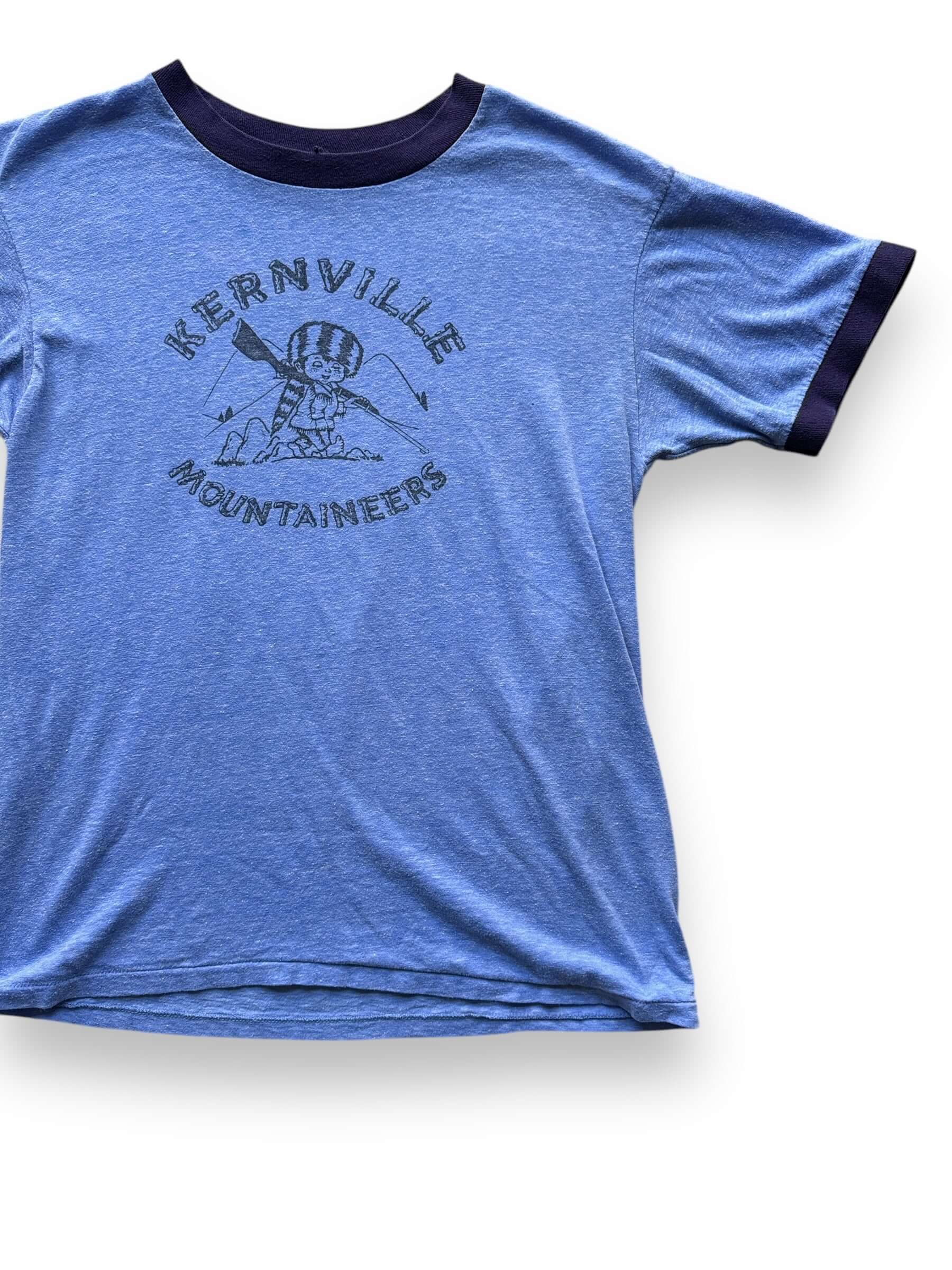 Front Left View of Vintage Kernville Mountaineers Ringer Tee SZ M