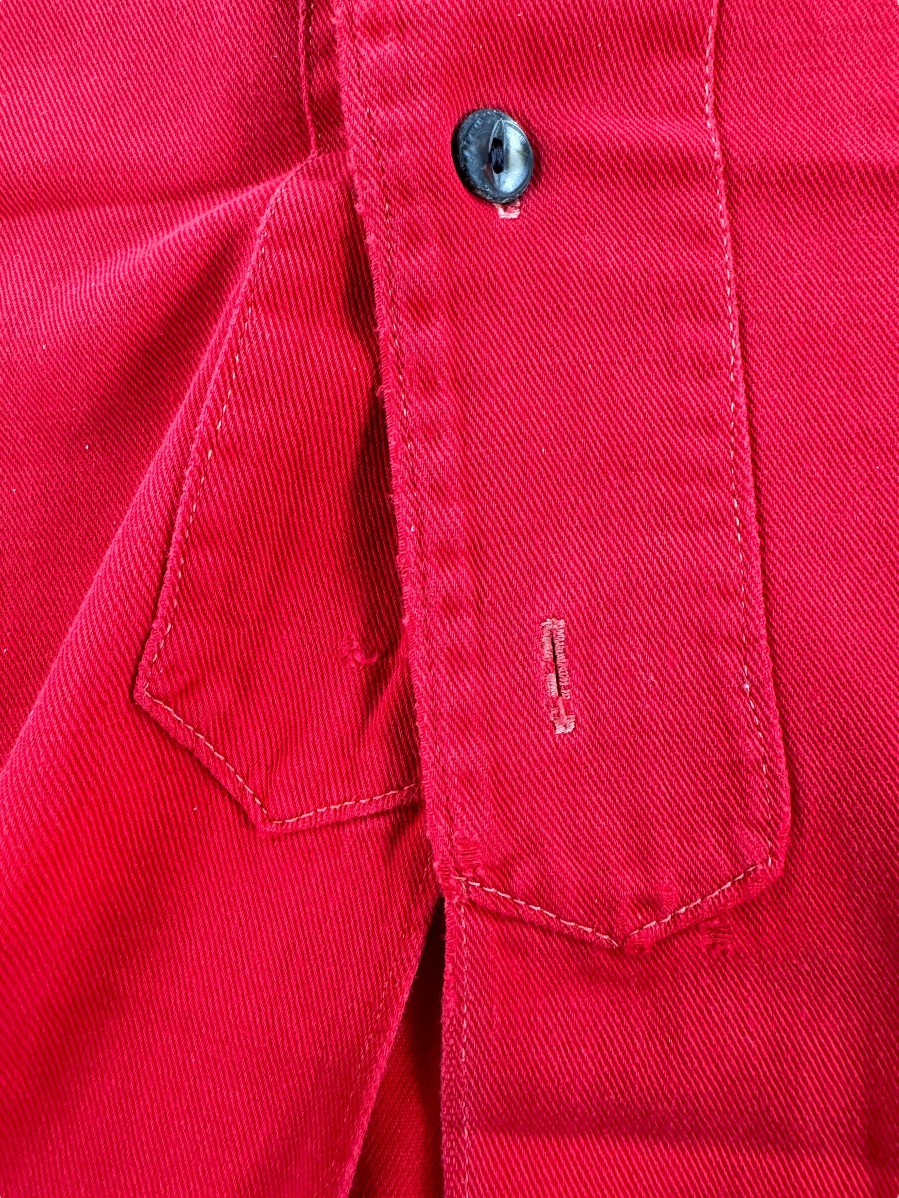 Missing Button on Vintage Central Tool Room Baseball Jersey SZ L
