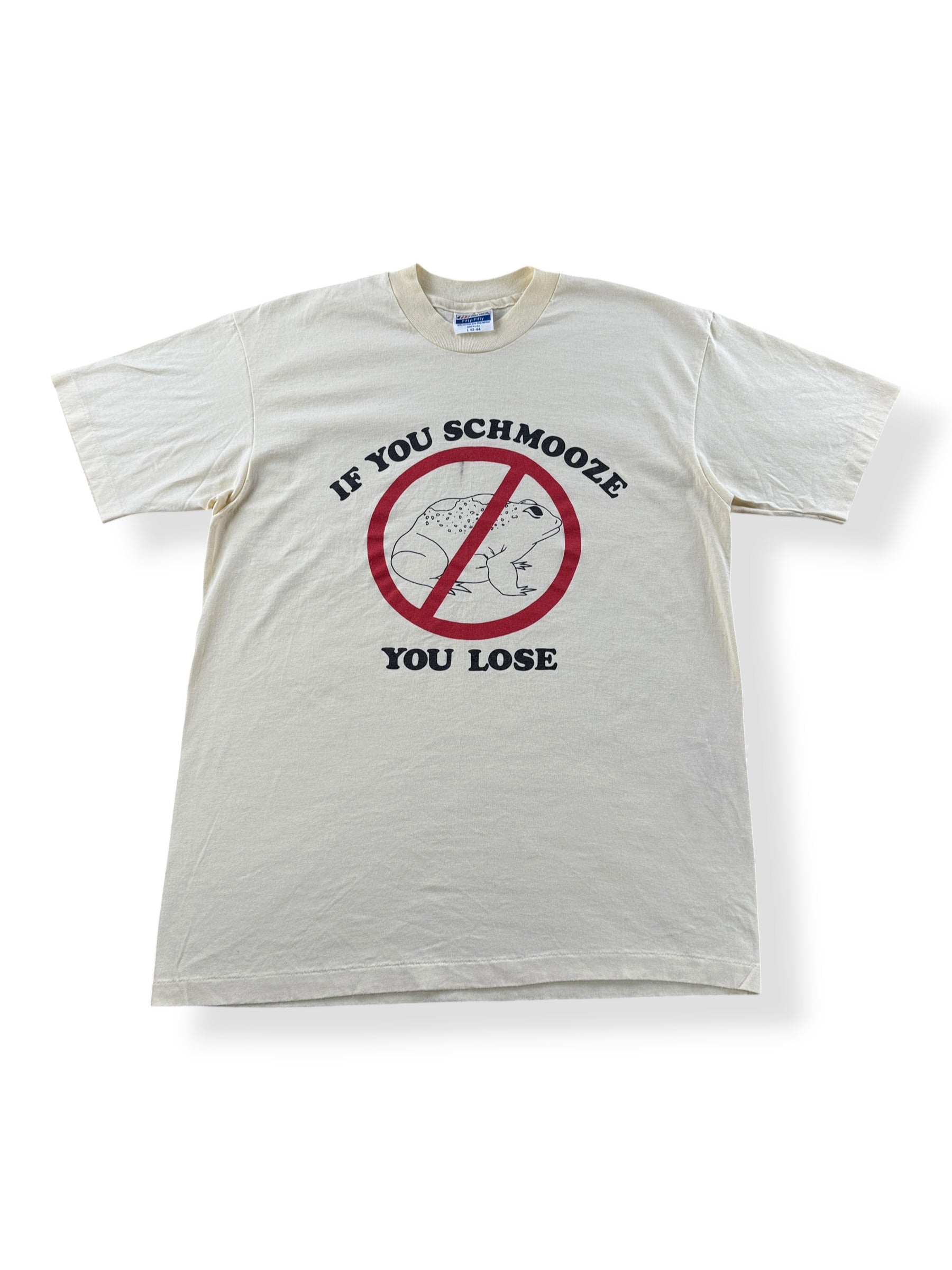 Front of Vintage If You Schmooze Anti-Toad Tee SZ L (Fits M)