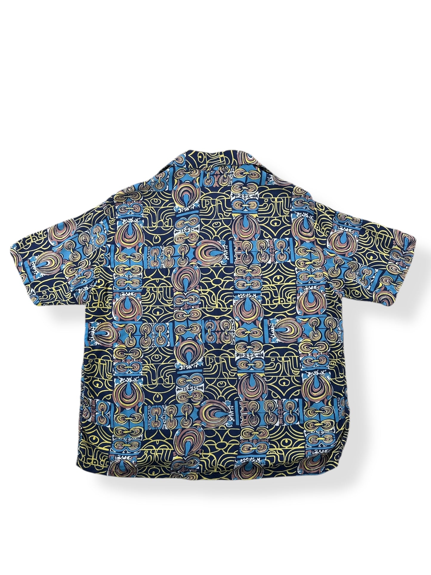 Back of Vintage Abstract Aloha Shirt SZ L