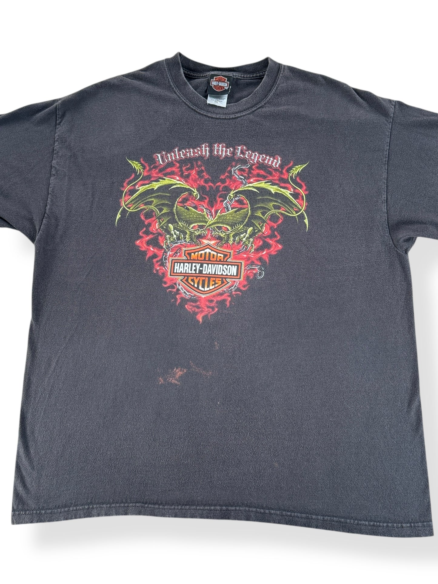 Front Close Up of Vintage Salem OR Harley Davidson Tee SZ XXL