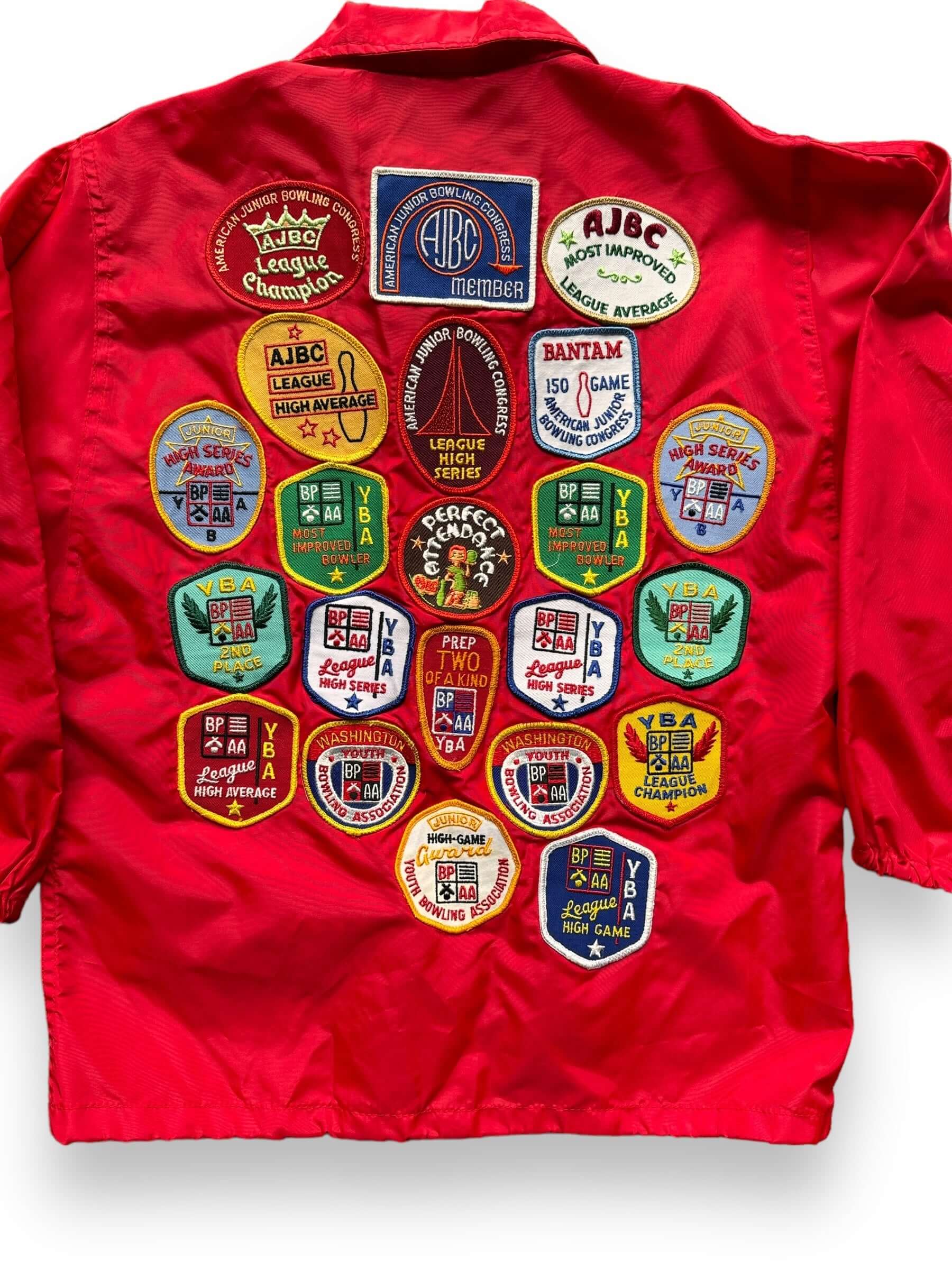 Rear Detail on Vintage Leilani Lanes Seattle Patched Up Swingster Coaches Jacket SZ L