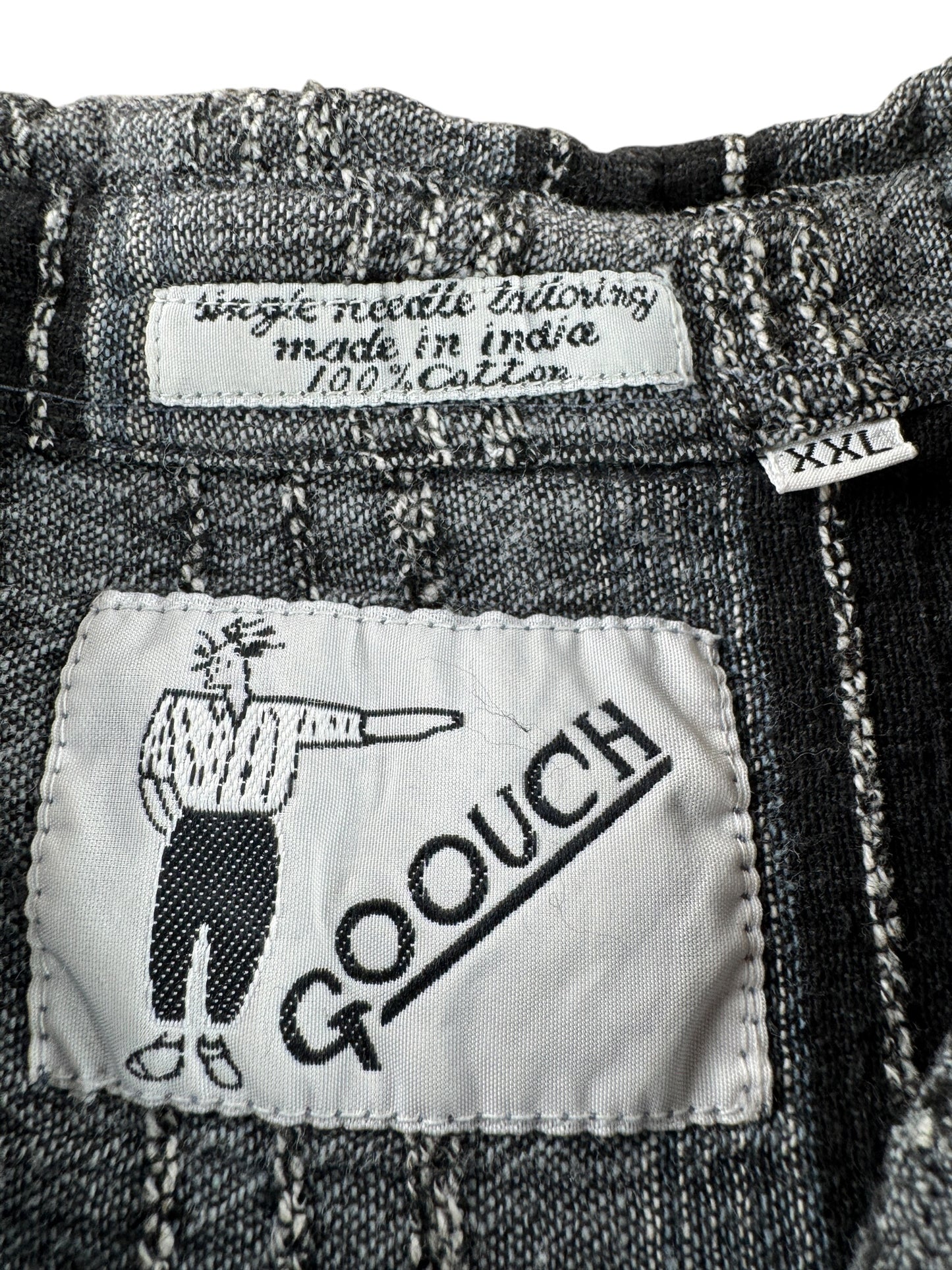 Label on Vintage Goouch Striped Textured Shirt SZ XXL (Fits XL)