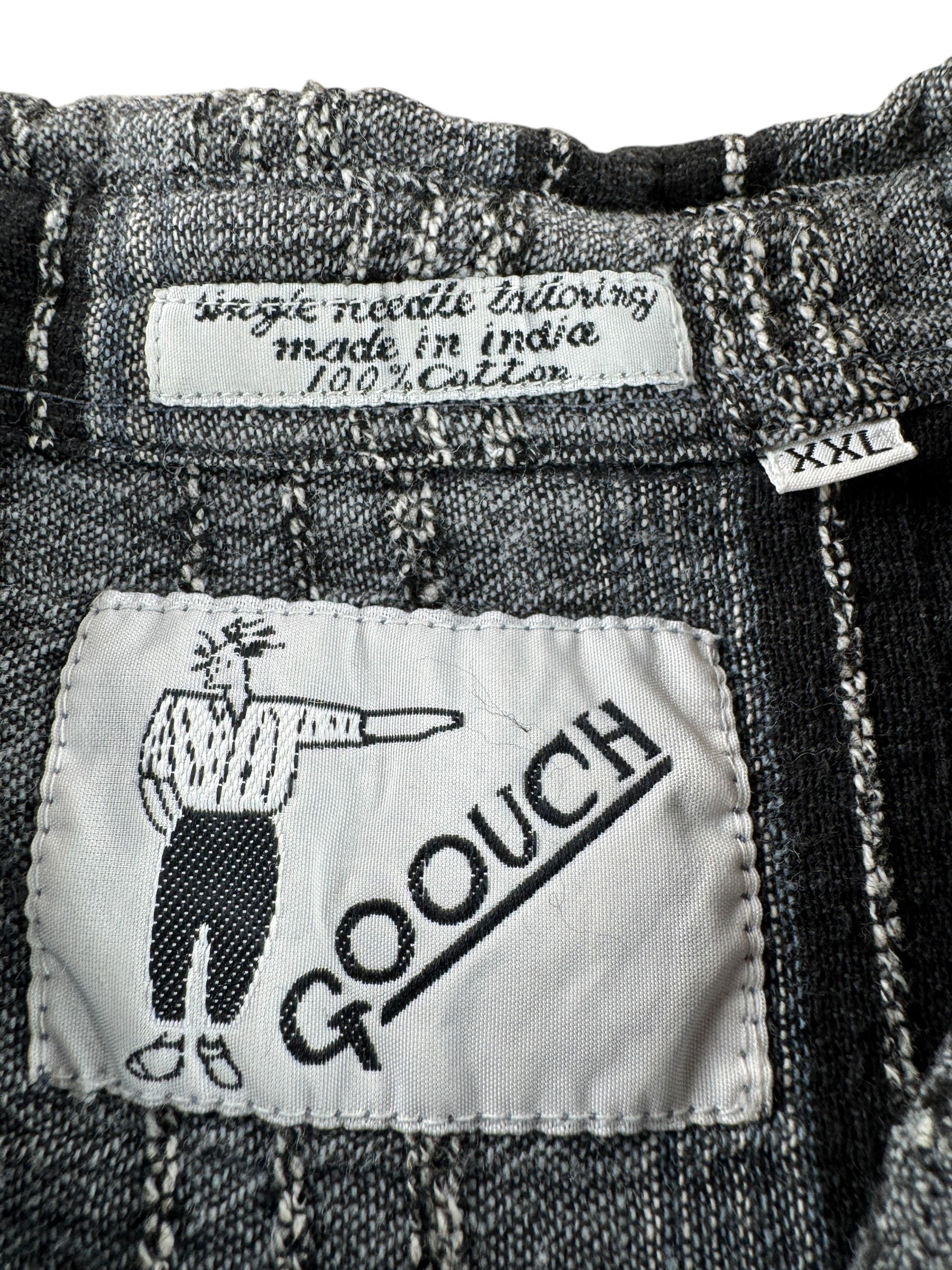 Label on Vintage Goouch Striped Textured Shirt SZ XXL (Fits XL)