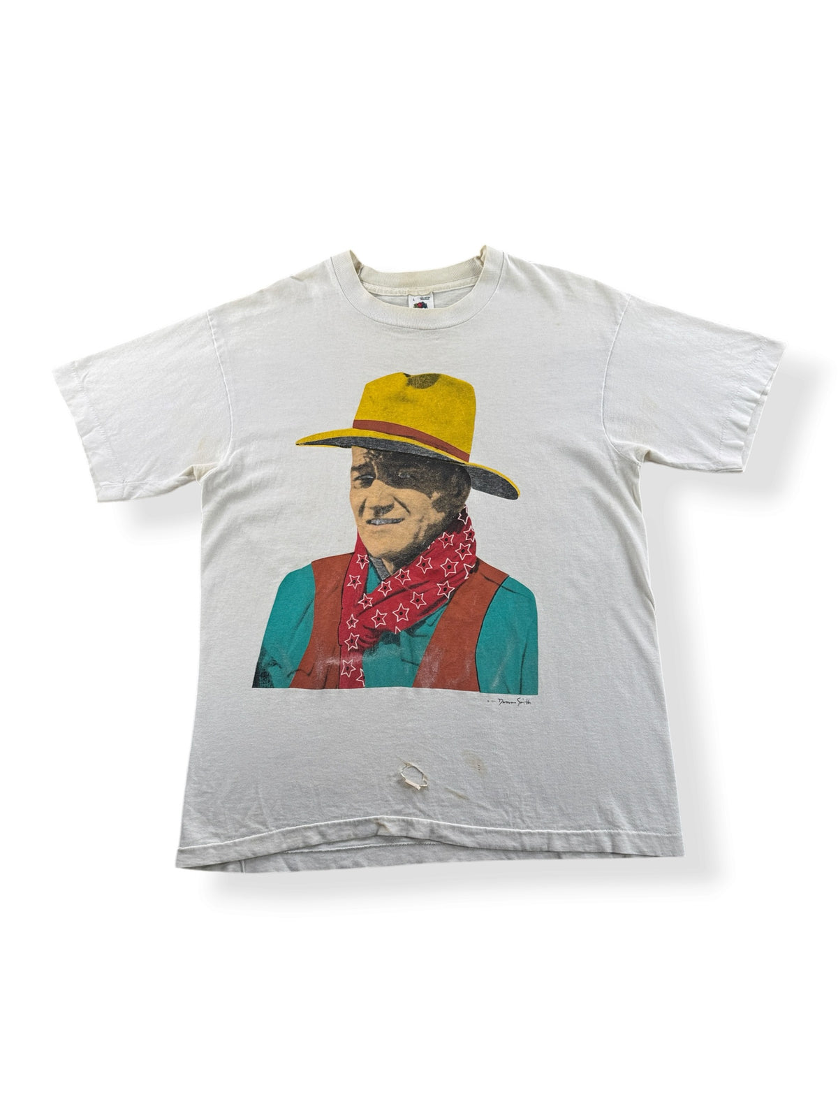 Front of Vintage John Wayne Tee SZ L - AS IS