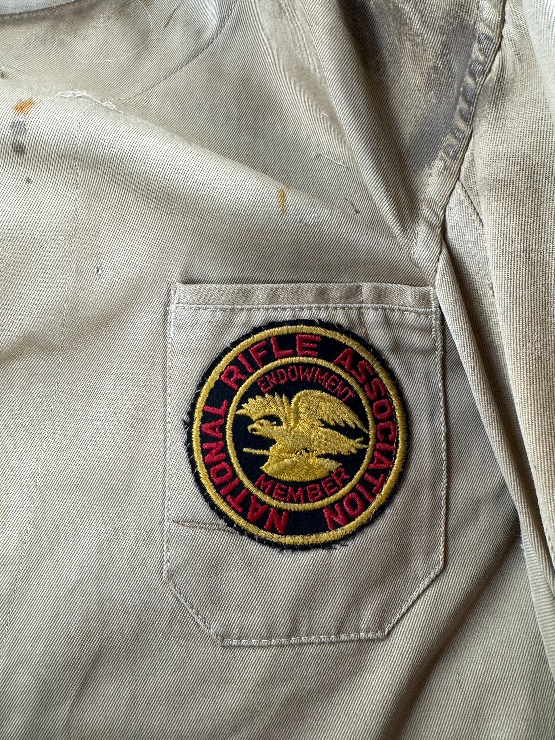 Patch on Vintage Shooting Jacket w/ Great Patches SZ 44 (Fits M)