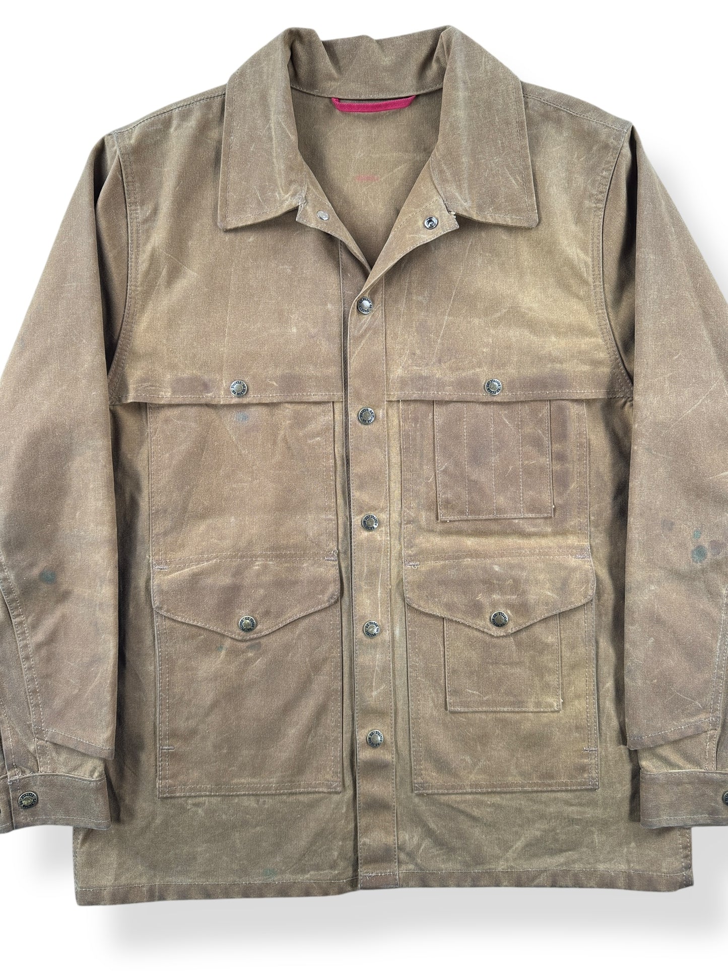 Front Close Up of Filson Tin Cloth Cruiser Jacket SZ M