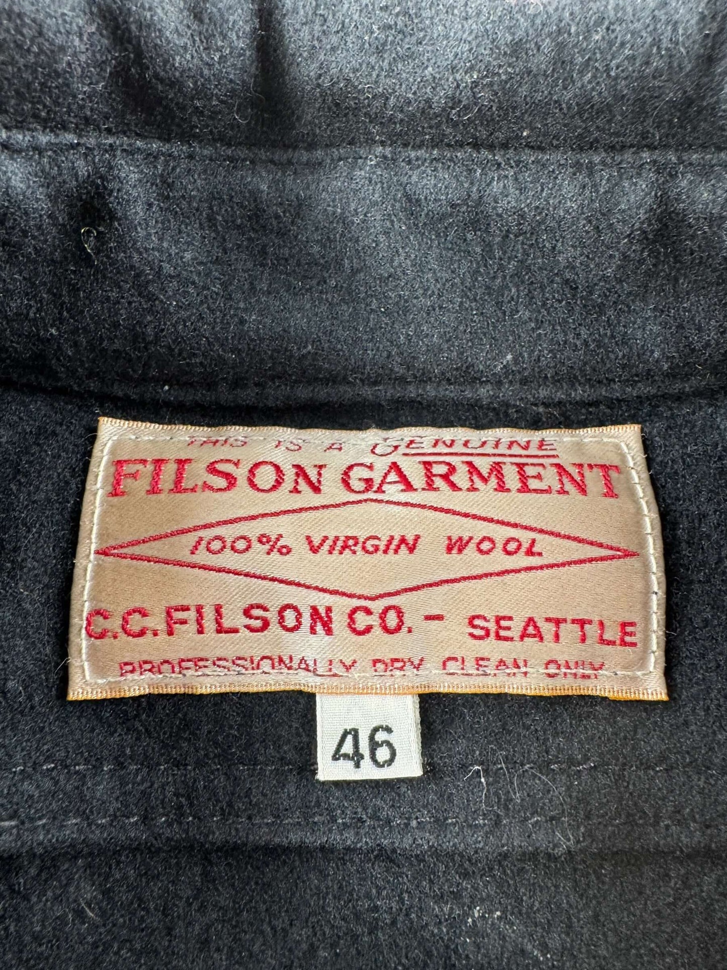 Tag on Filson Navy Jac Shirt SZ 46