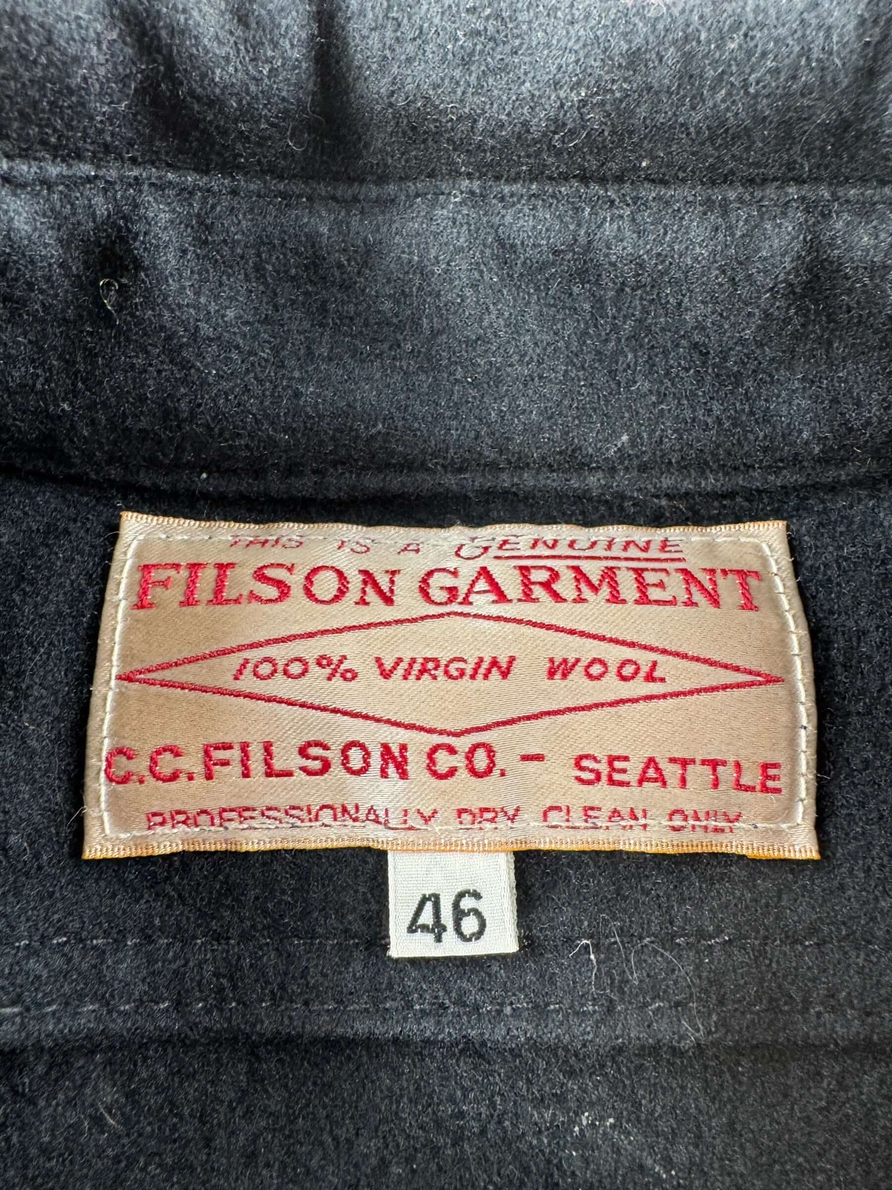 Tag on Filson Navy Jac Shirt SZ 46