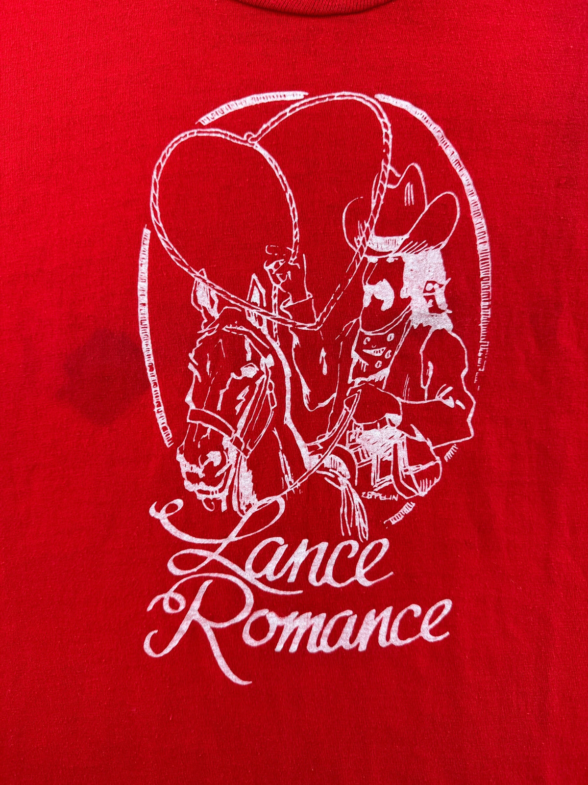 Front graphic on Vintage Lance Romance Band Tee SZ XL (Fits L) - AS IS