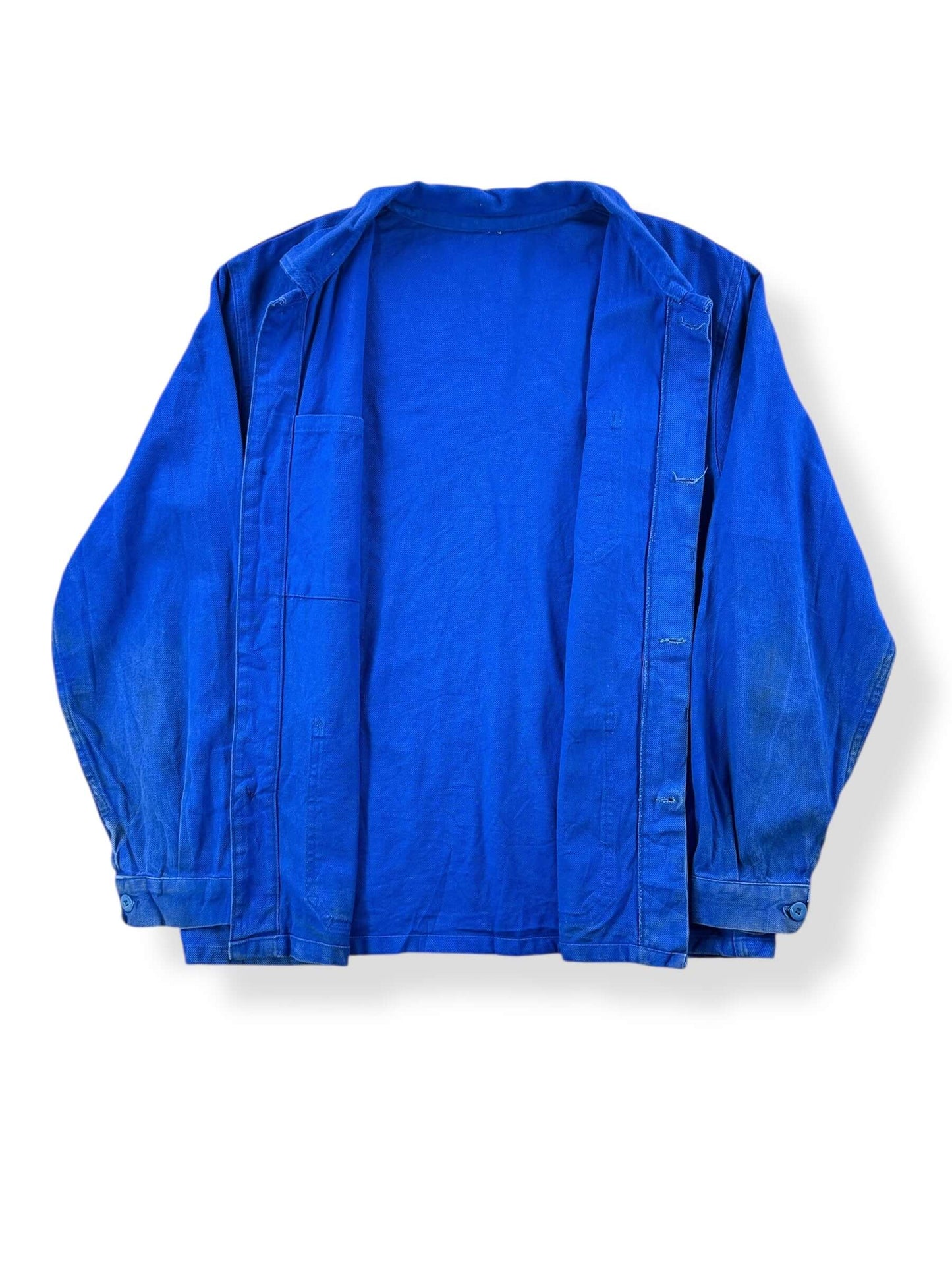 Inside of Vintage Royal Blue French Chore Coat SZ M