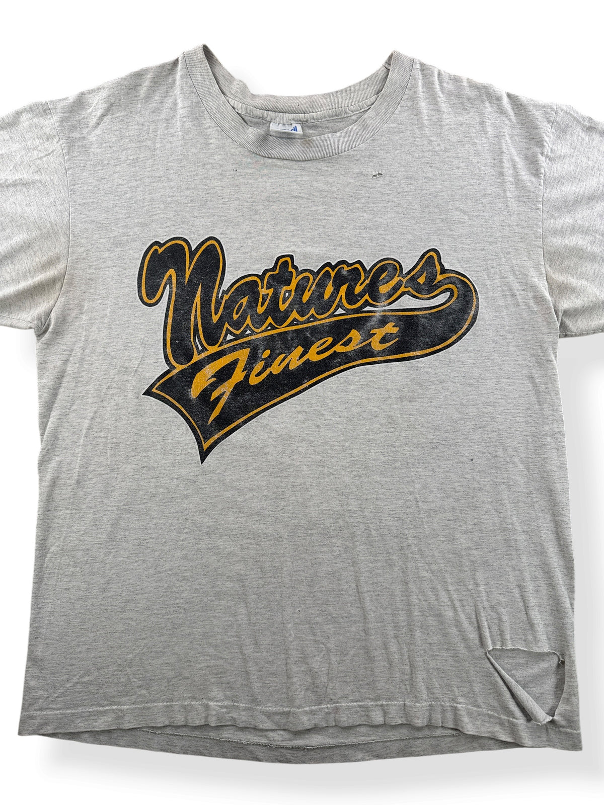 Close-up of Vintage Nature's Finest Weed Tee SZ XL - AS IS
