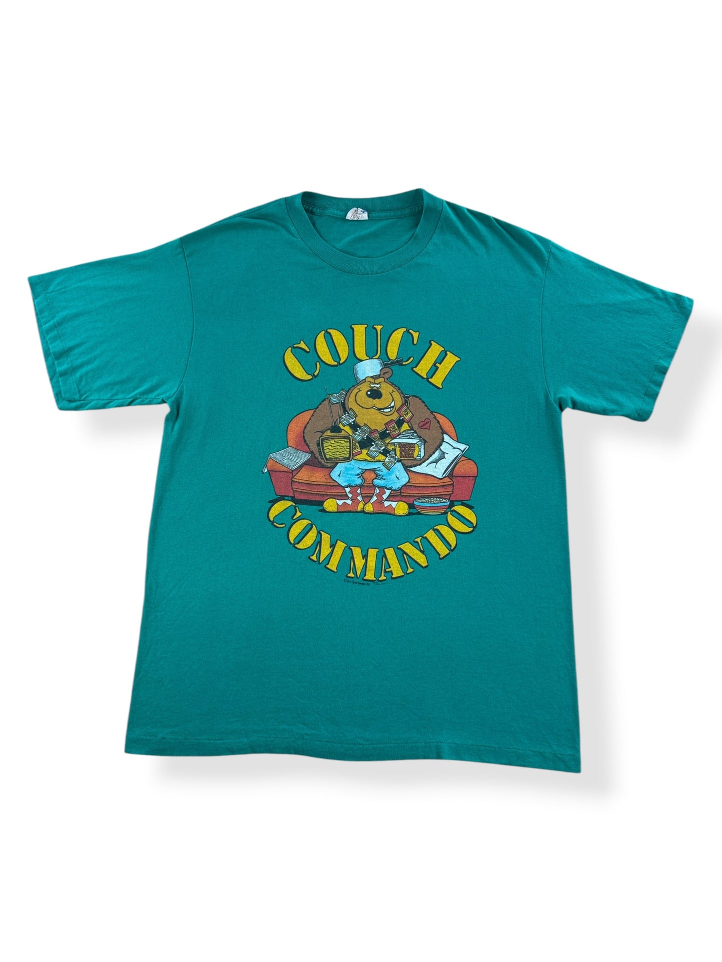Front of Vintage Couch Comando Bear Tee SZ XL (Fits L)