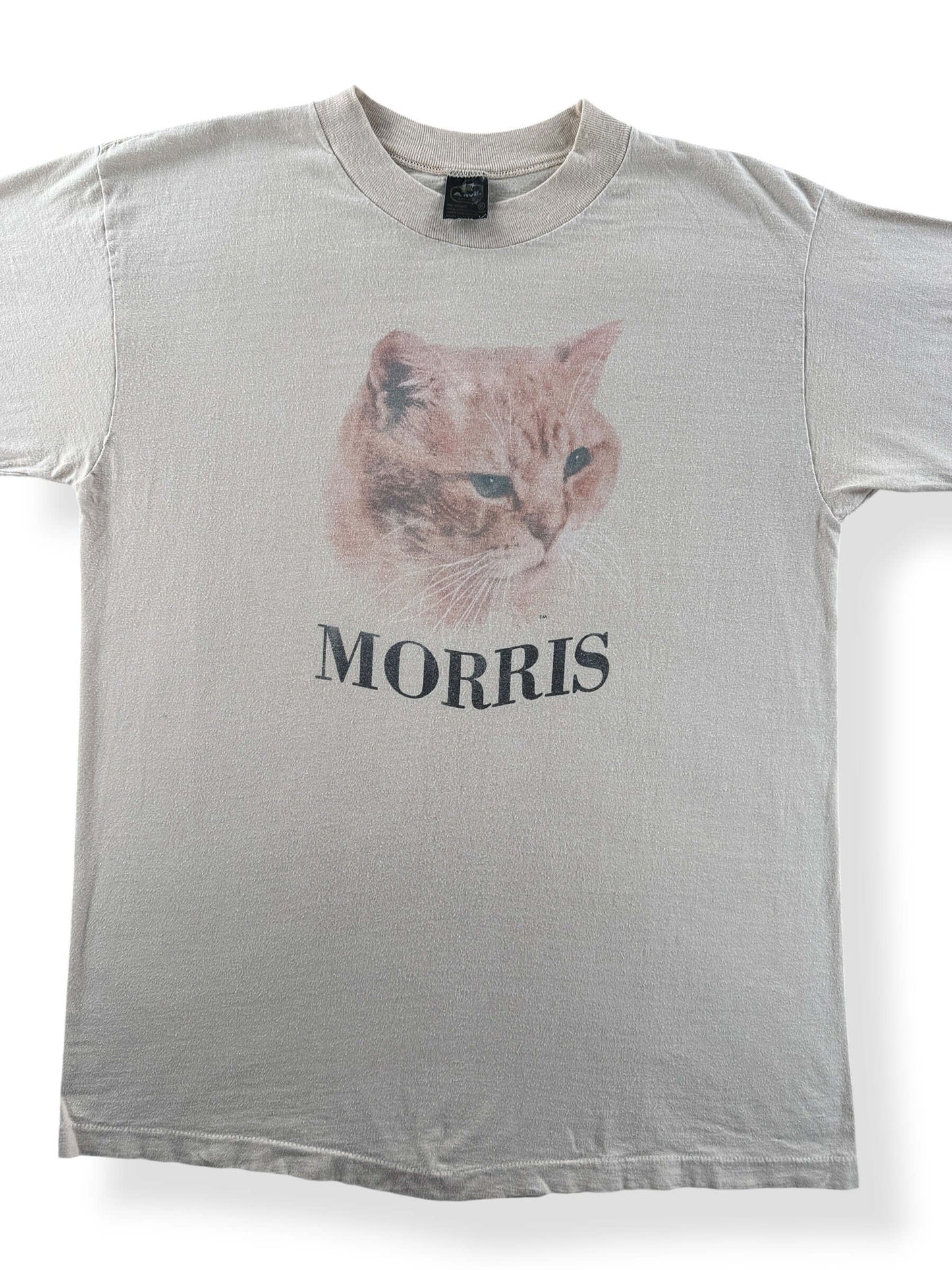 Front Close Up of Vintage Morris the Cat Tee SZ XL (Fits L)