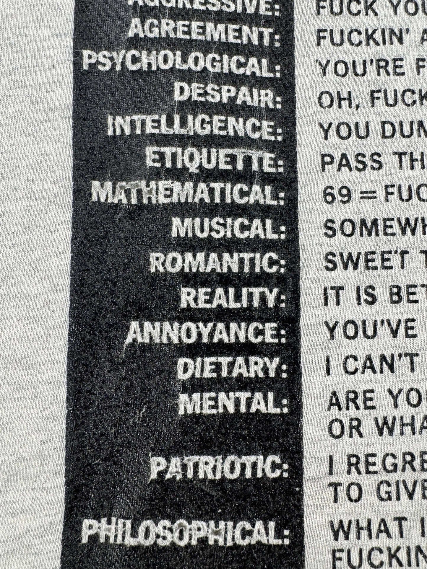 Wear on Vintage "F" Word Tee SZ L