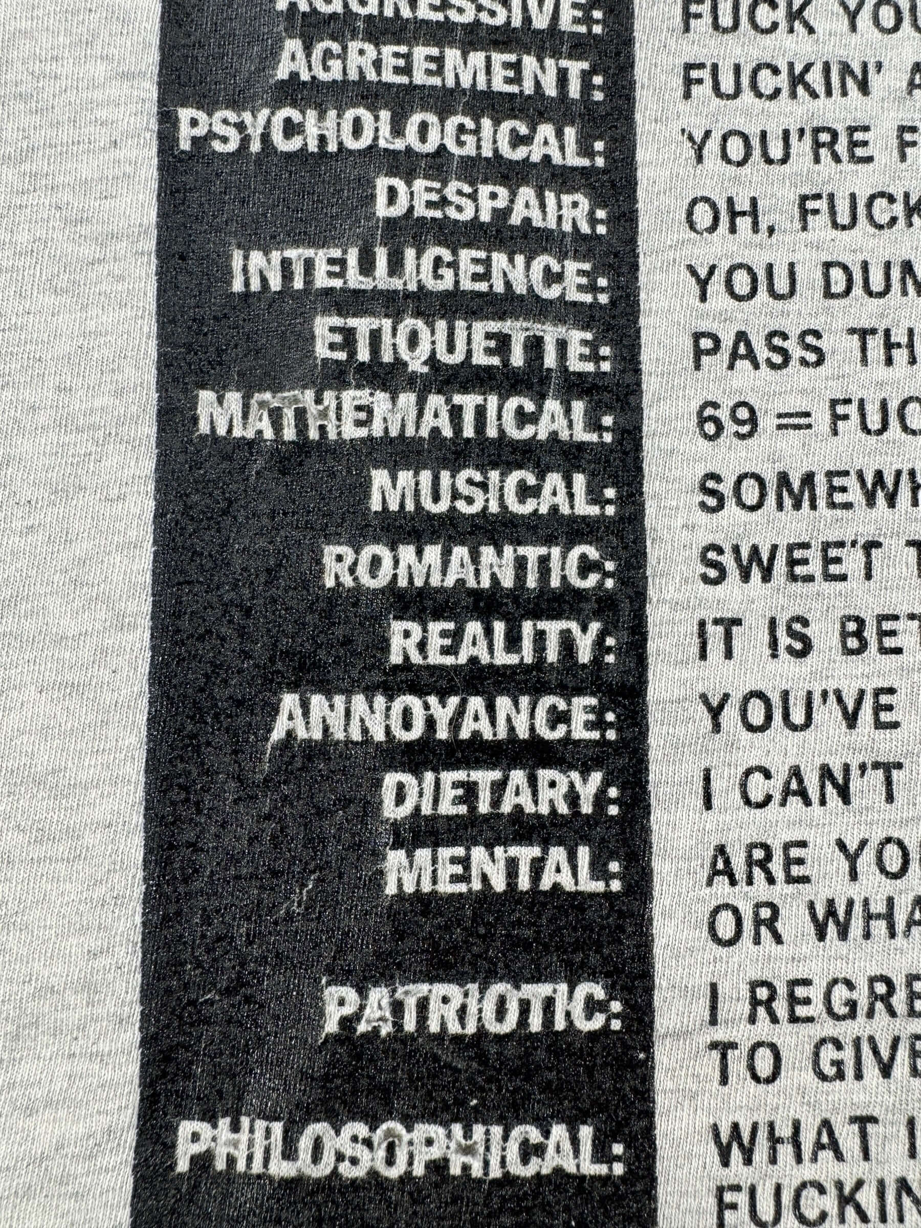 Wear on Vintage "F" Word Tee SZ L