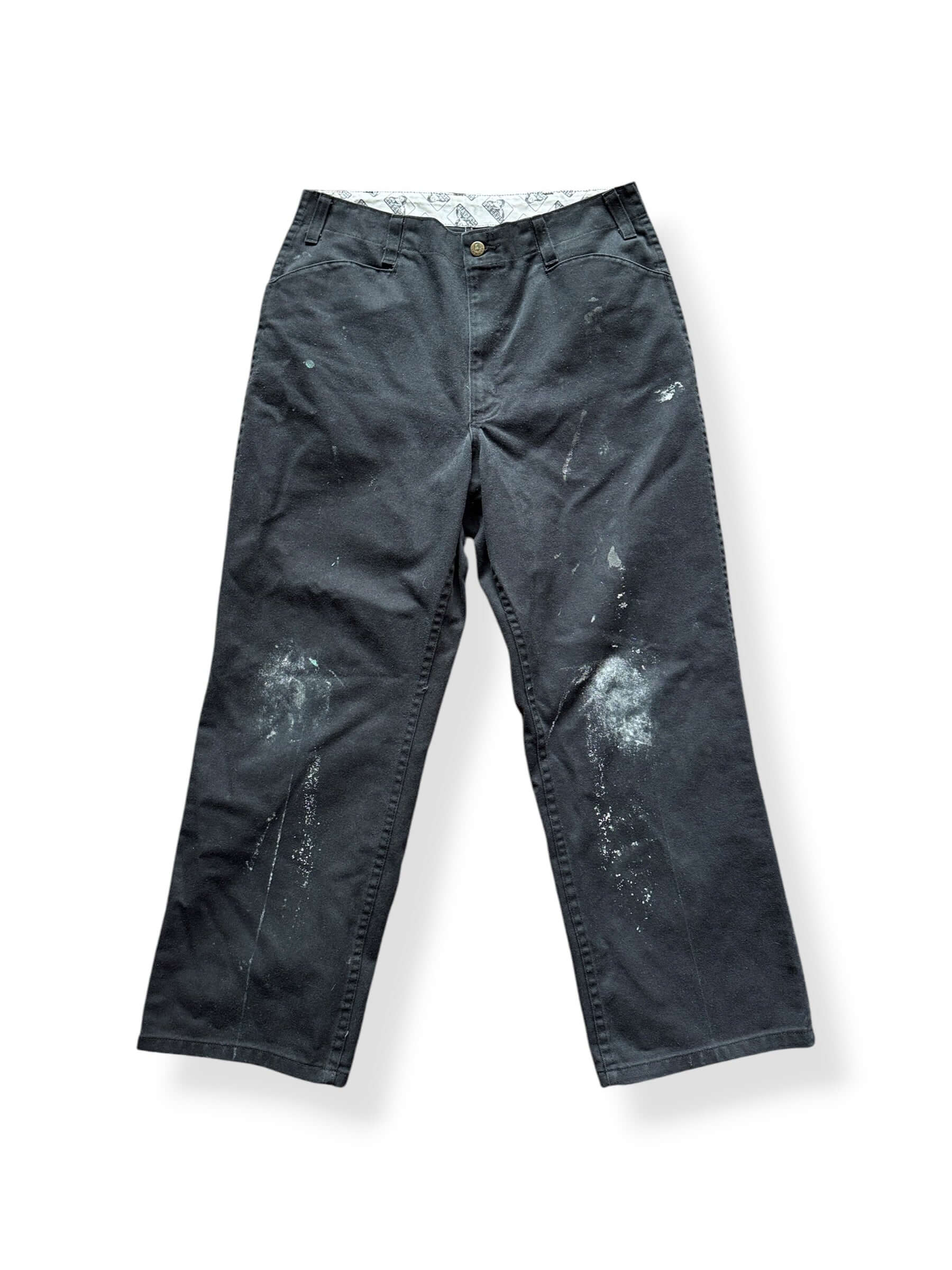 Front of Ben Davis Black Paint Splattered Pants W33