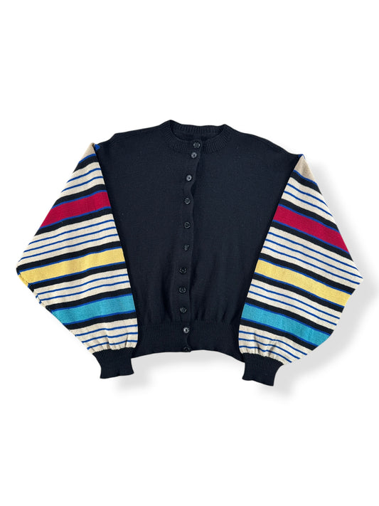 Front of Vintage Striped Sleeve Sweater SZ M