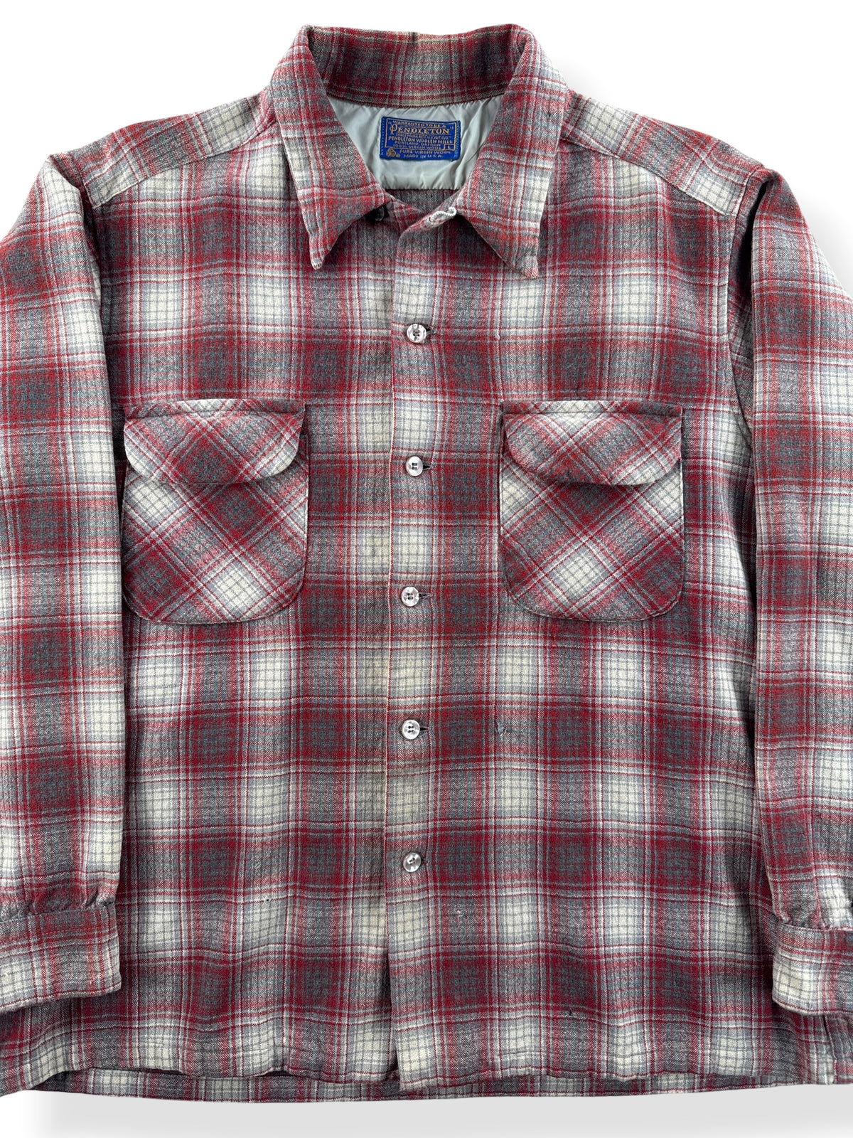 Close-up of Vintage Pendleton Shadowplaid Board Shirt SZ L