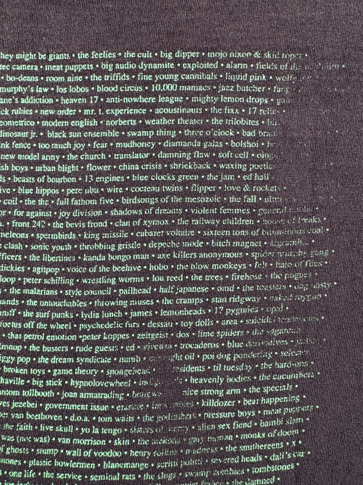 Close-up of back graphic on Vintage 90s WAMH Tee SZ L