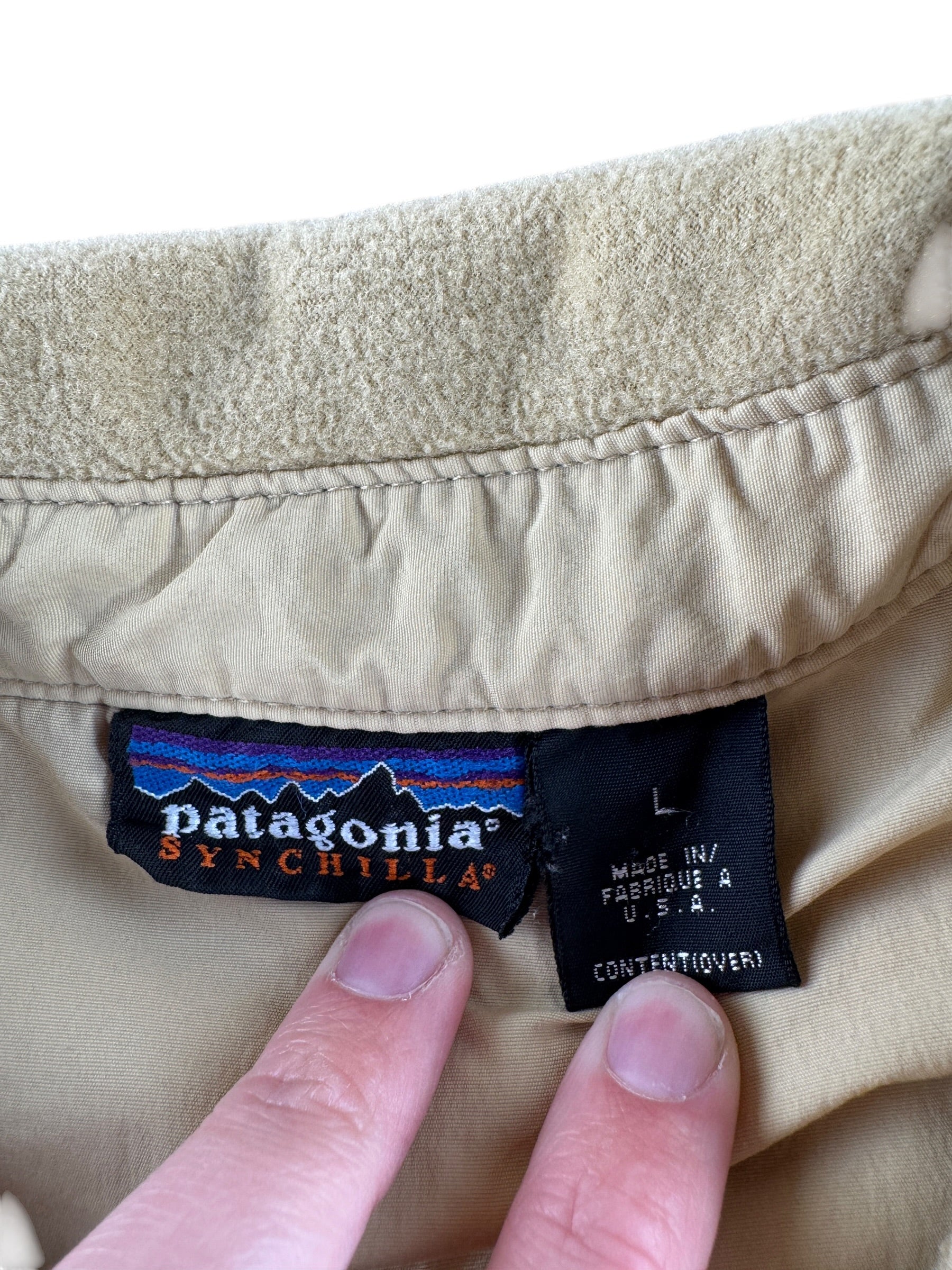 Tag on Vintage Patagonia Synchilla Fleece Shirt SZ L