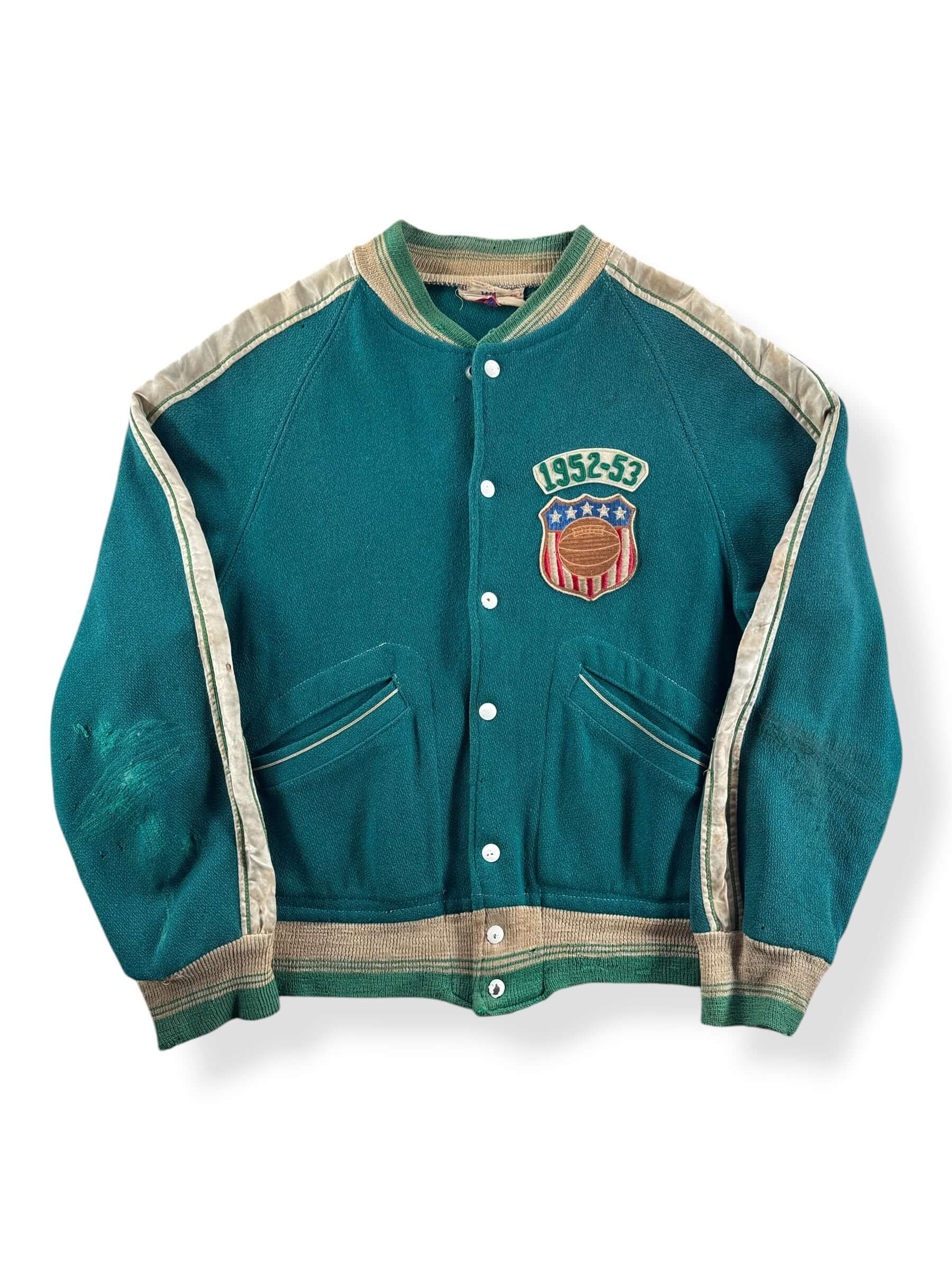 Front of Vintage 1952 Fontainebleau Foresters Varsity Jacket SZ M