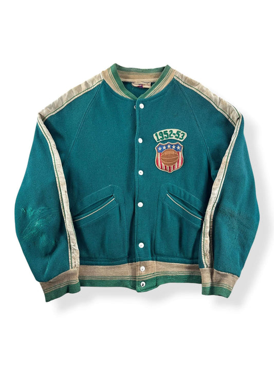 Front of Vintage 1952 Fontainebleau Foresters Varsity Jacket SZ M